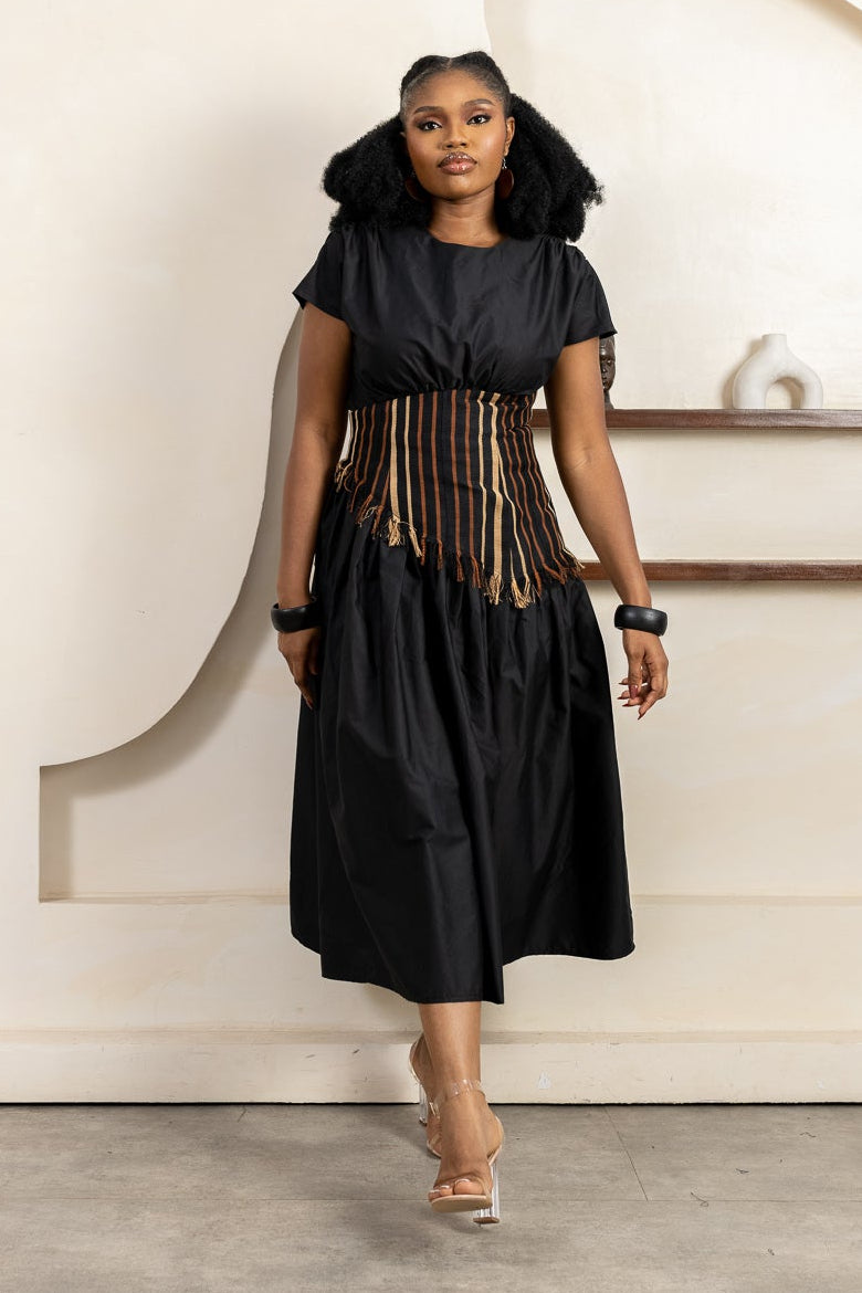 LAYO Ankara Corset Midi Dress - Women