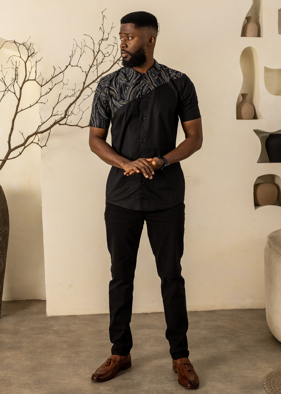 ENITAN – Ankara African Print Short Sleeve Shirt