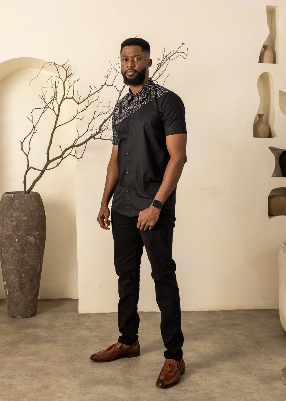 ENITAN – Ankara African Print Short Sleeve Shirt