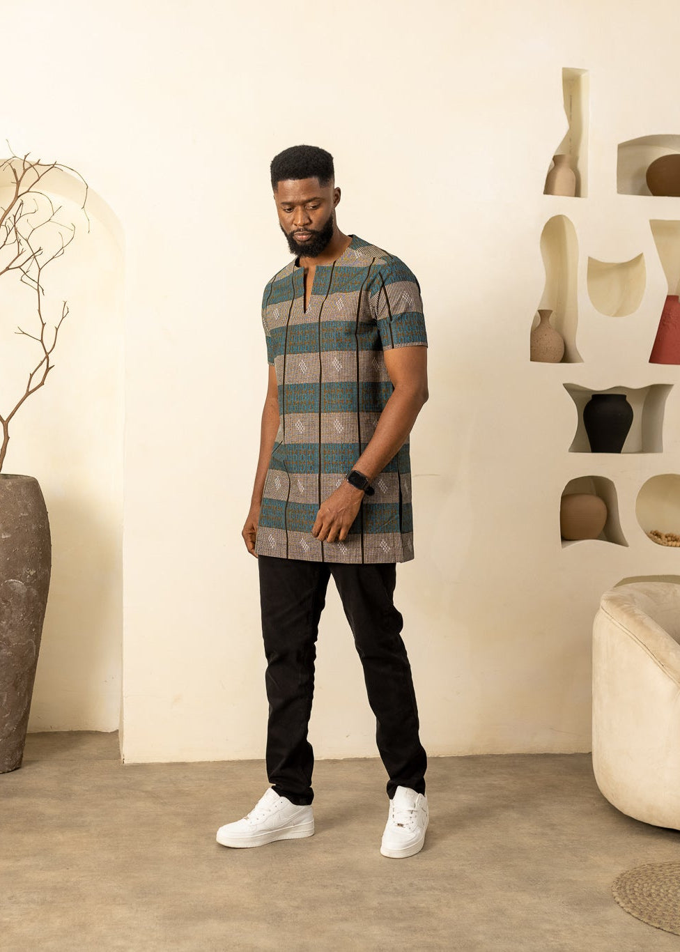 SEFU – Plain  Ankara Shirt