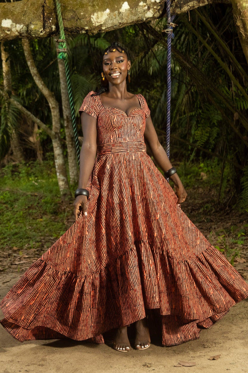 AMANI – Ankara African Print Corset High Low Dress