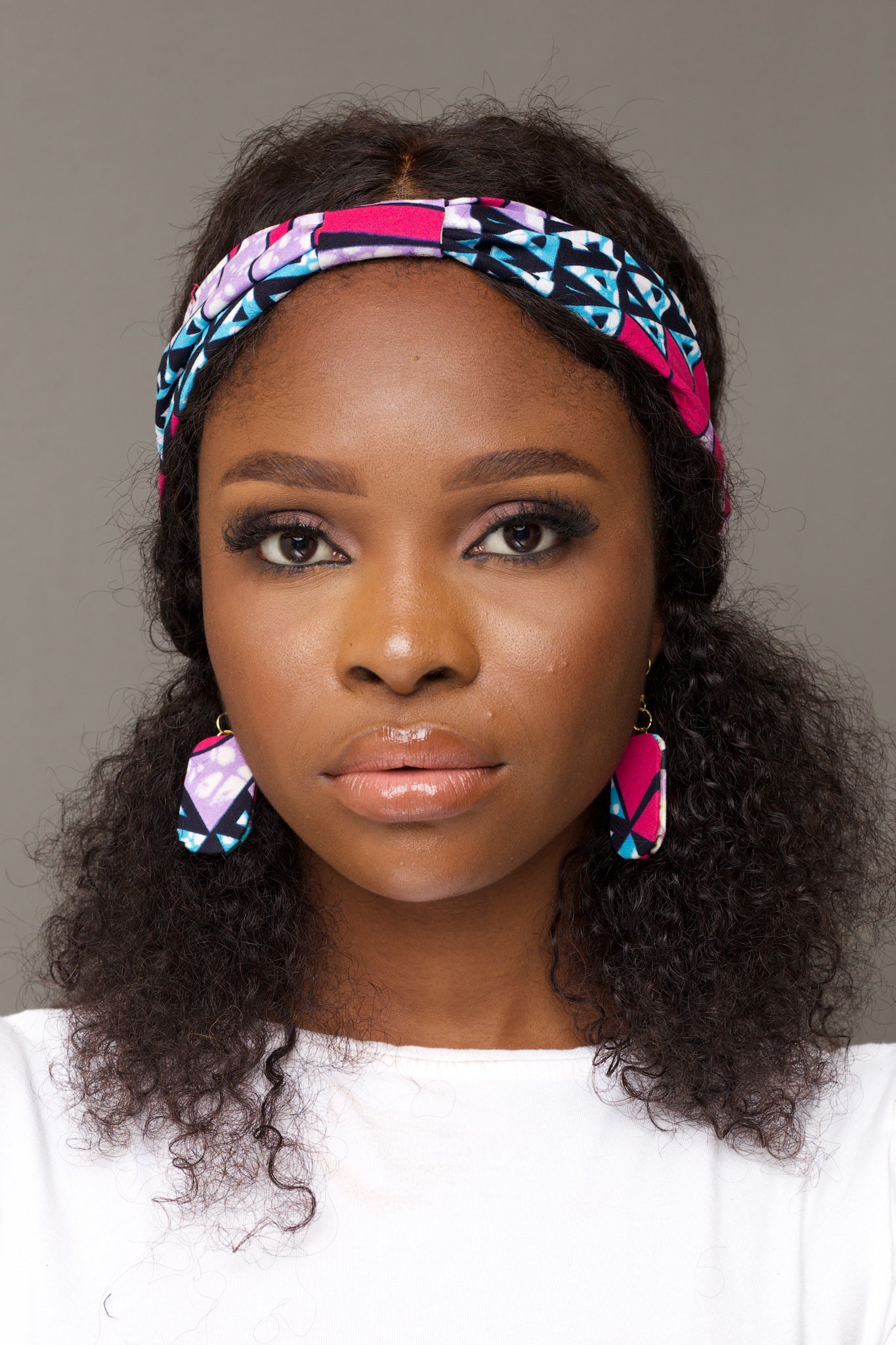 ADANA African Print Ankara Headband (Pink, Blue)