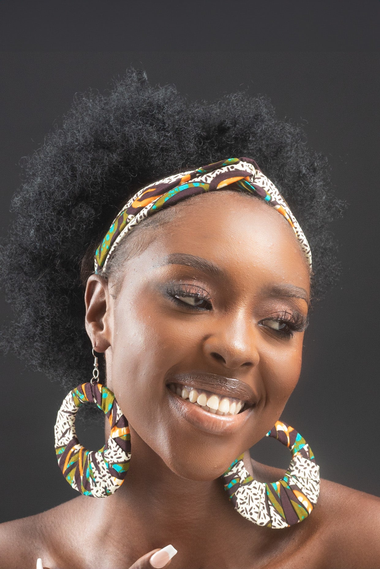 ADEBIYI African Print Ankara Hoop Earrings