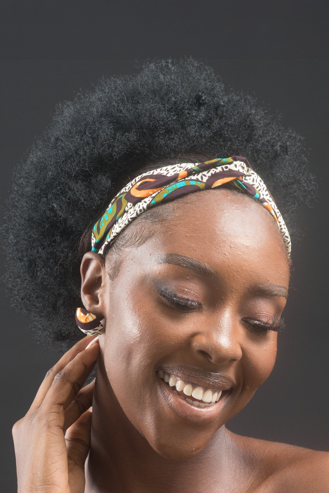 ADEBIYI African Print Ankara Button Earrings