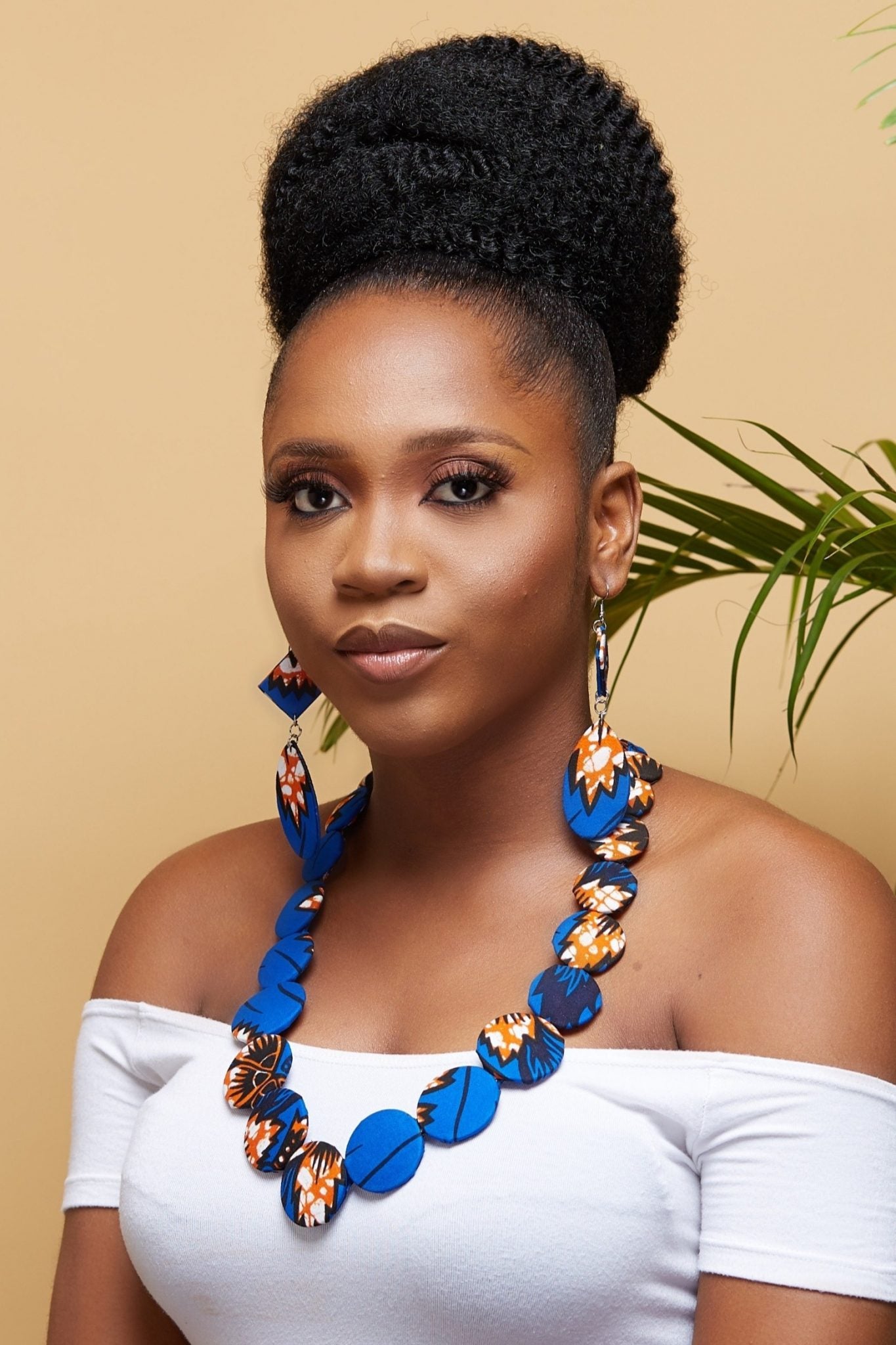 DUVIE Ankara Floral Print Drop Earrings
