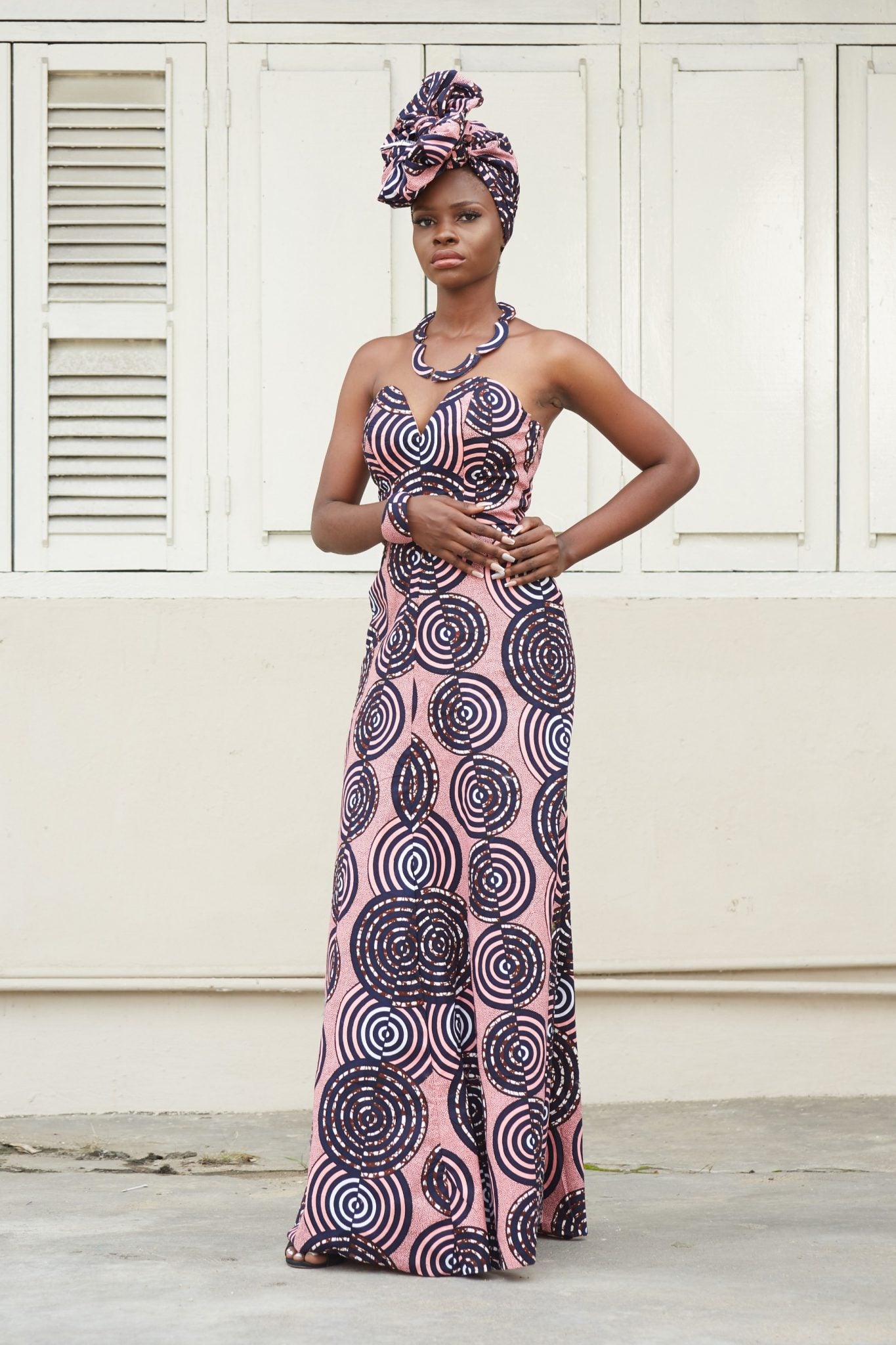 ANAYA African Print Ankara Strapless Maxi Dress