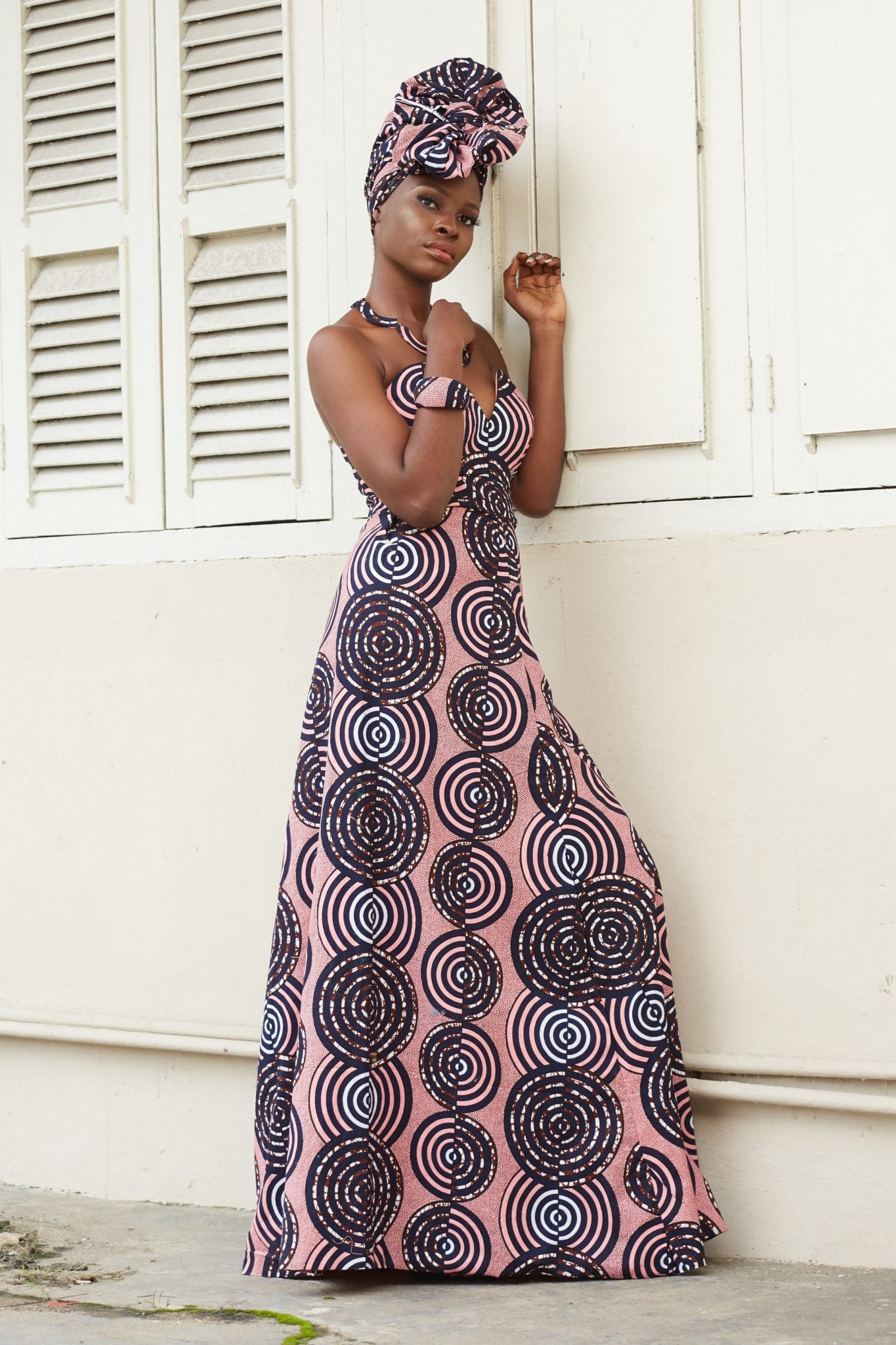 ANAYA African Print Ankara Strapless Maxi Dress