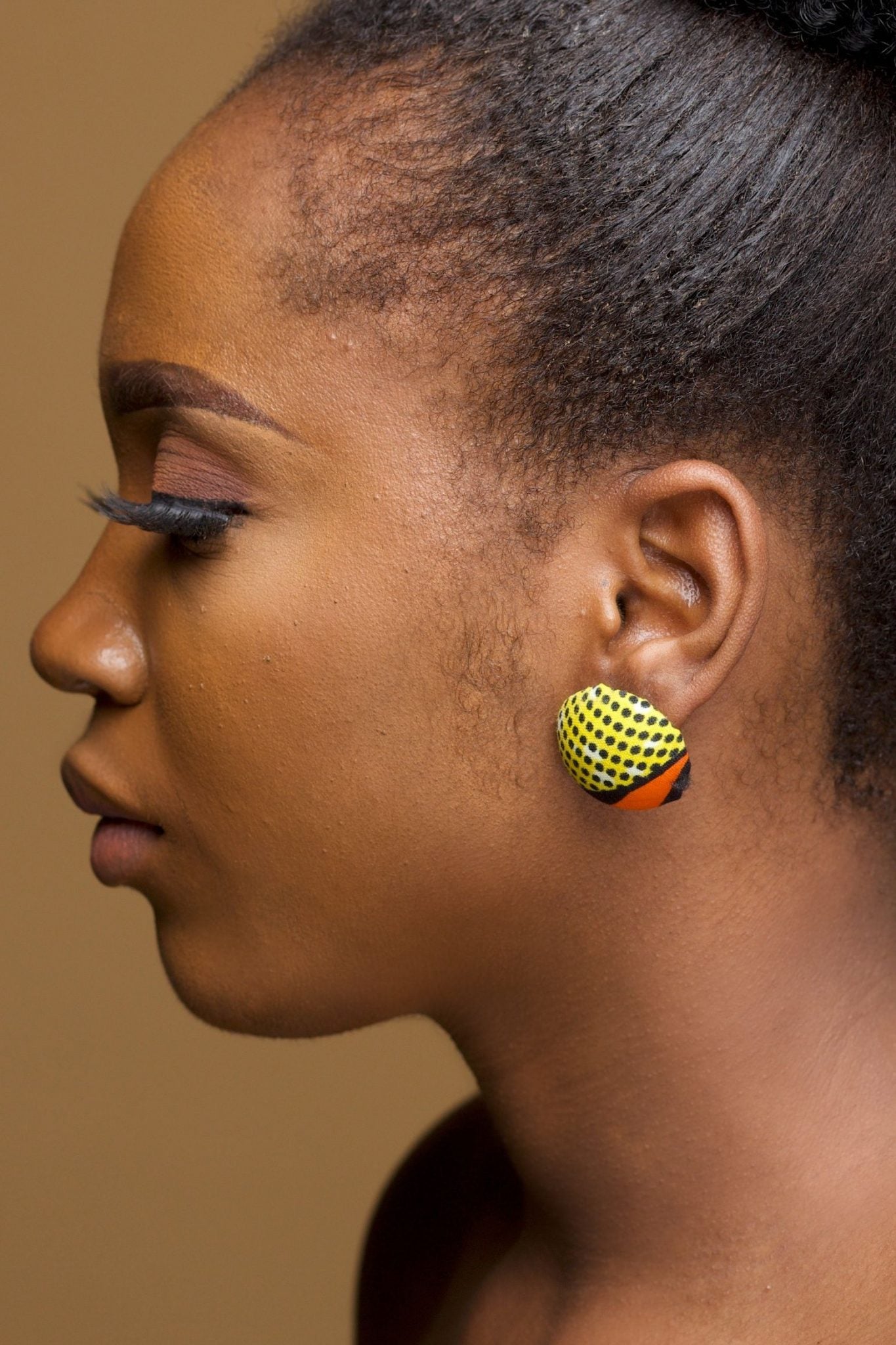 NAFULA African Print Ankara Button Stud Earrings