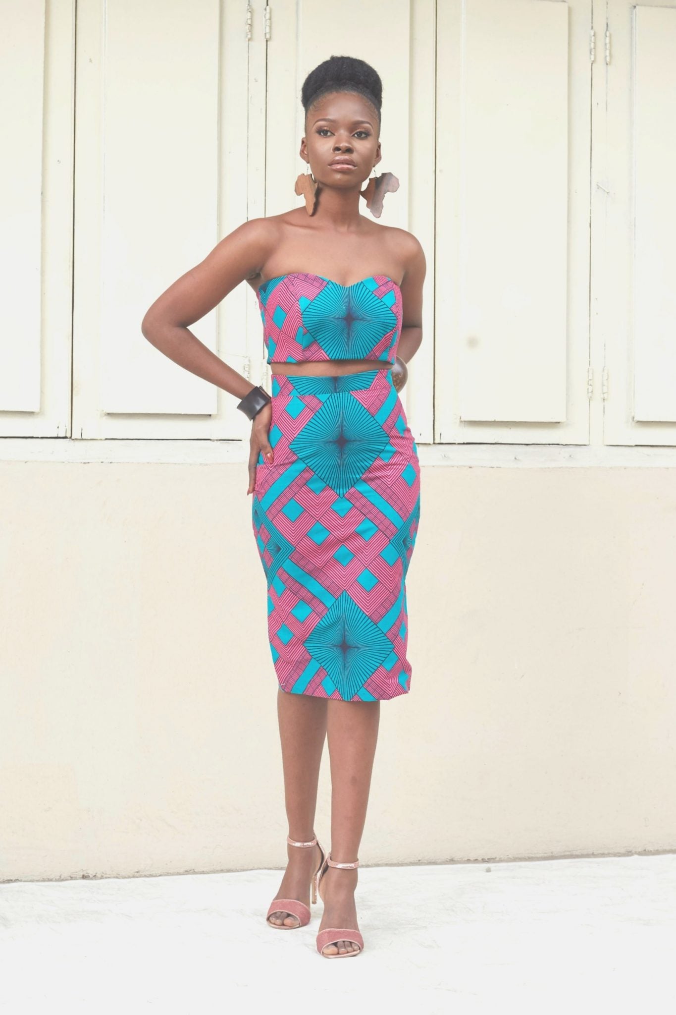 DAILAH African Print Ankara Strapless Crop Top