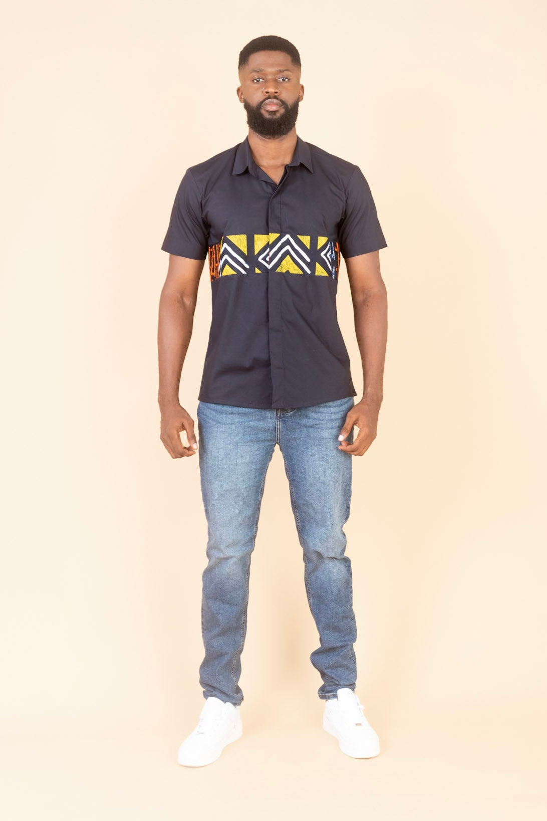 AKINA – Ankara African Print Mens Short Sleeve Shirt