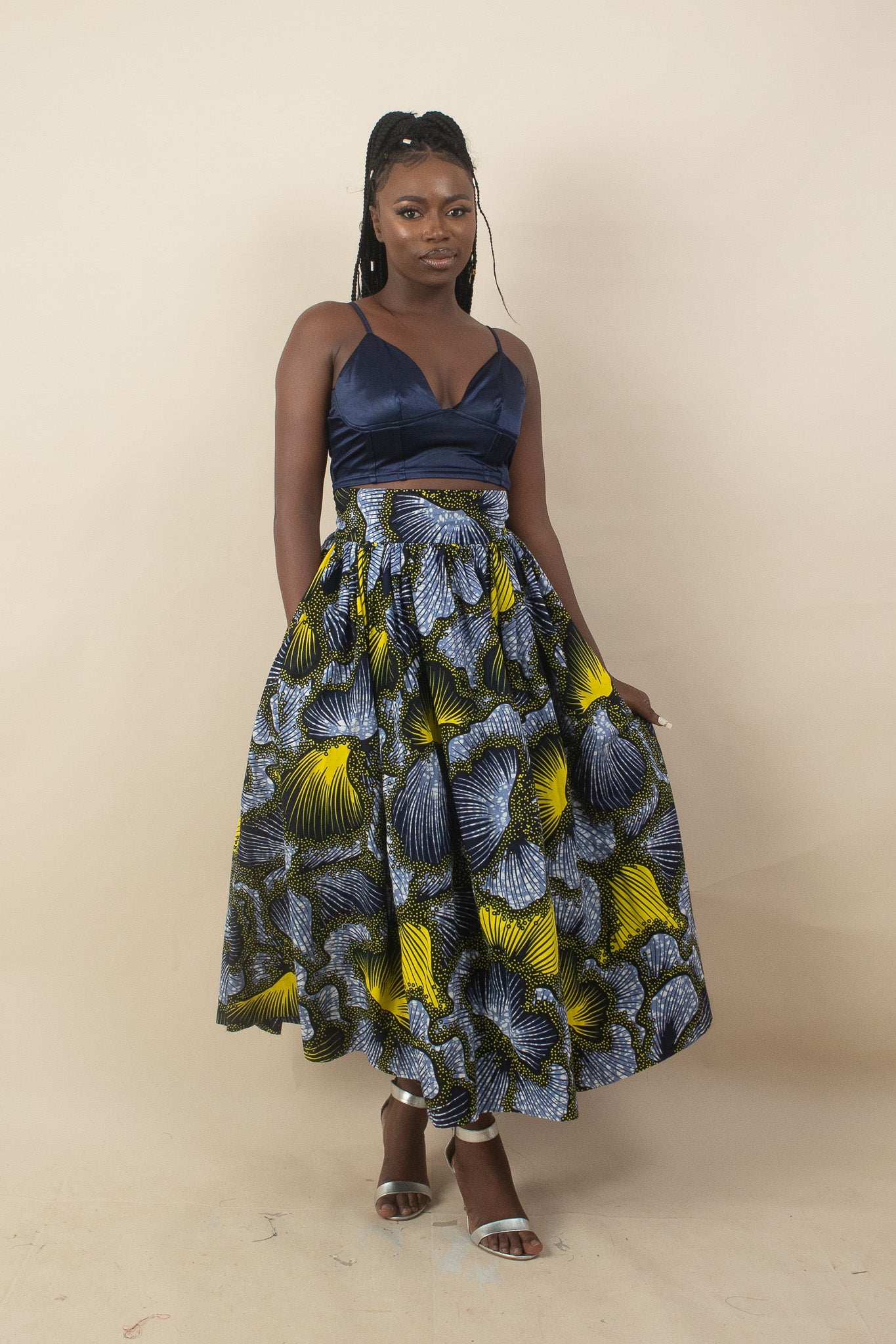ALALI African Print Floral Ankara Skirt