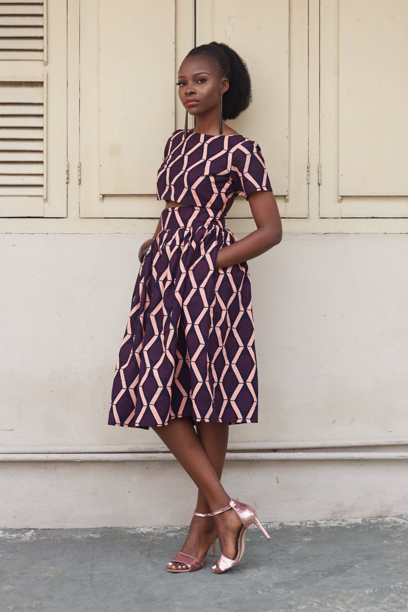 ALIKA African Print Ankara Short Sleeve Crop Top