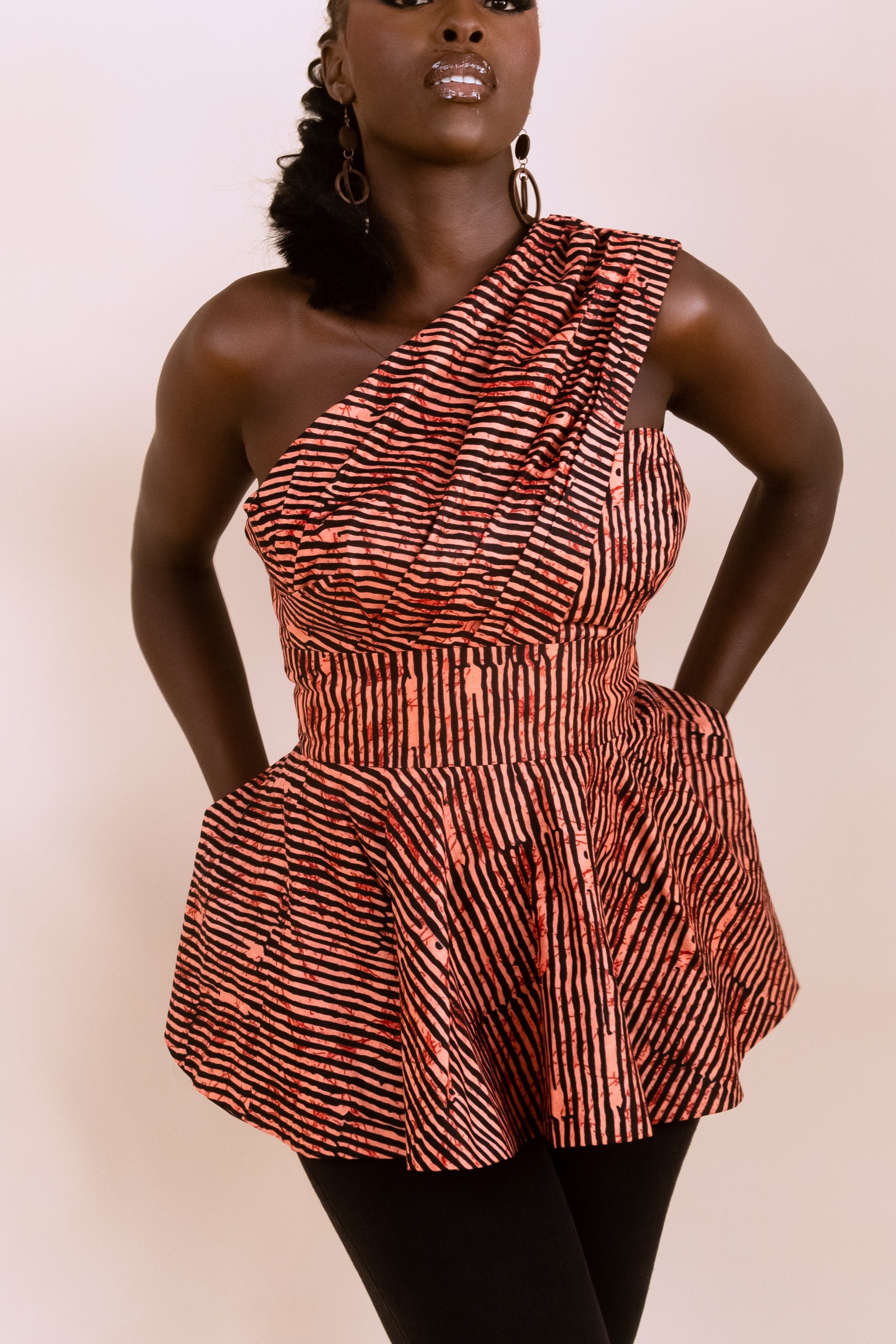 AMANI – Ankara African Print One Shoulder Bustier Top