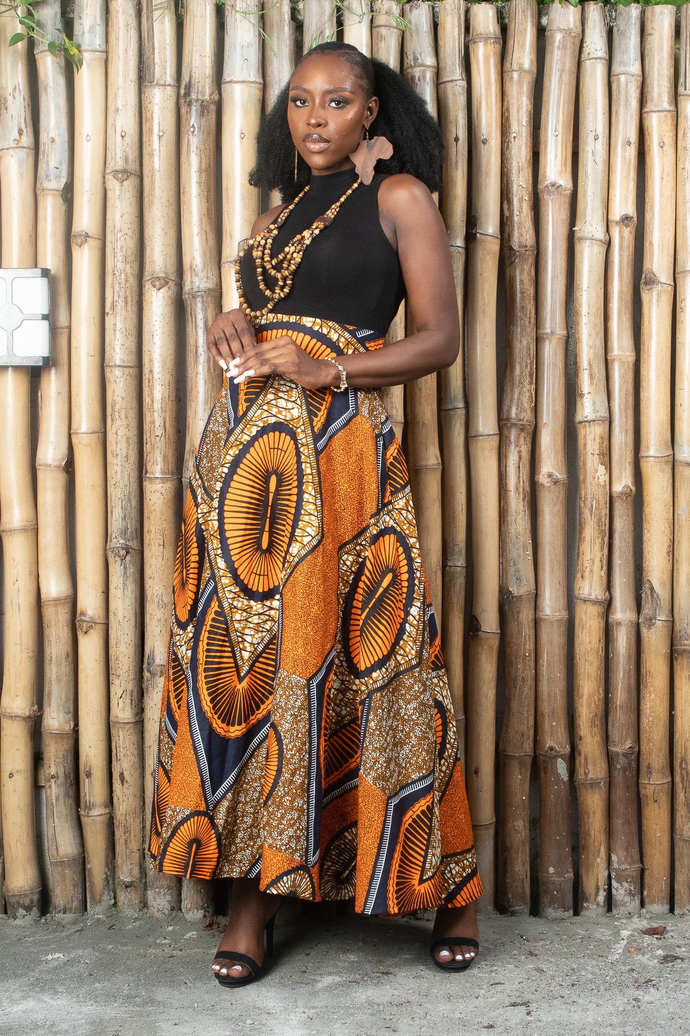 AMAYO African Print Ankara Maxi Skirt