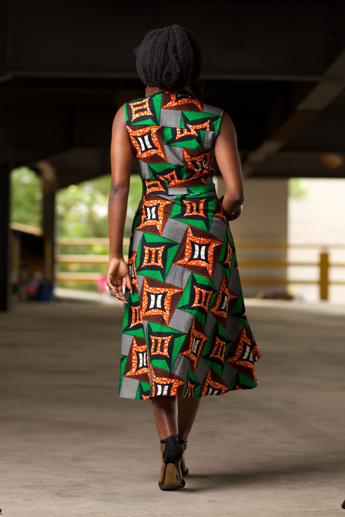 ALHERI African Print Midi Shirt Dress