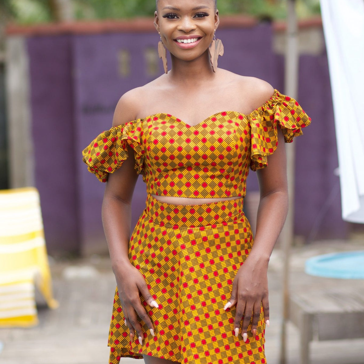 african print off the shoulder dress AYANDA Ankara Off Shoulder Top