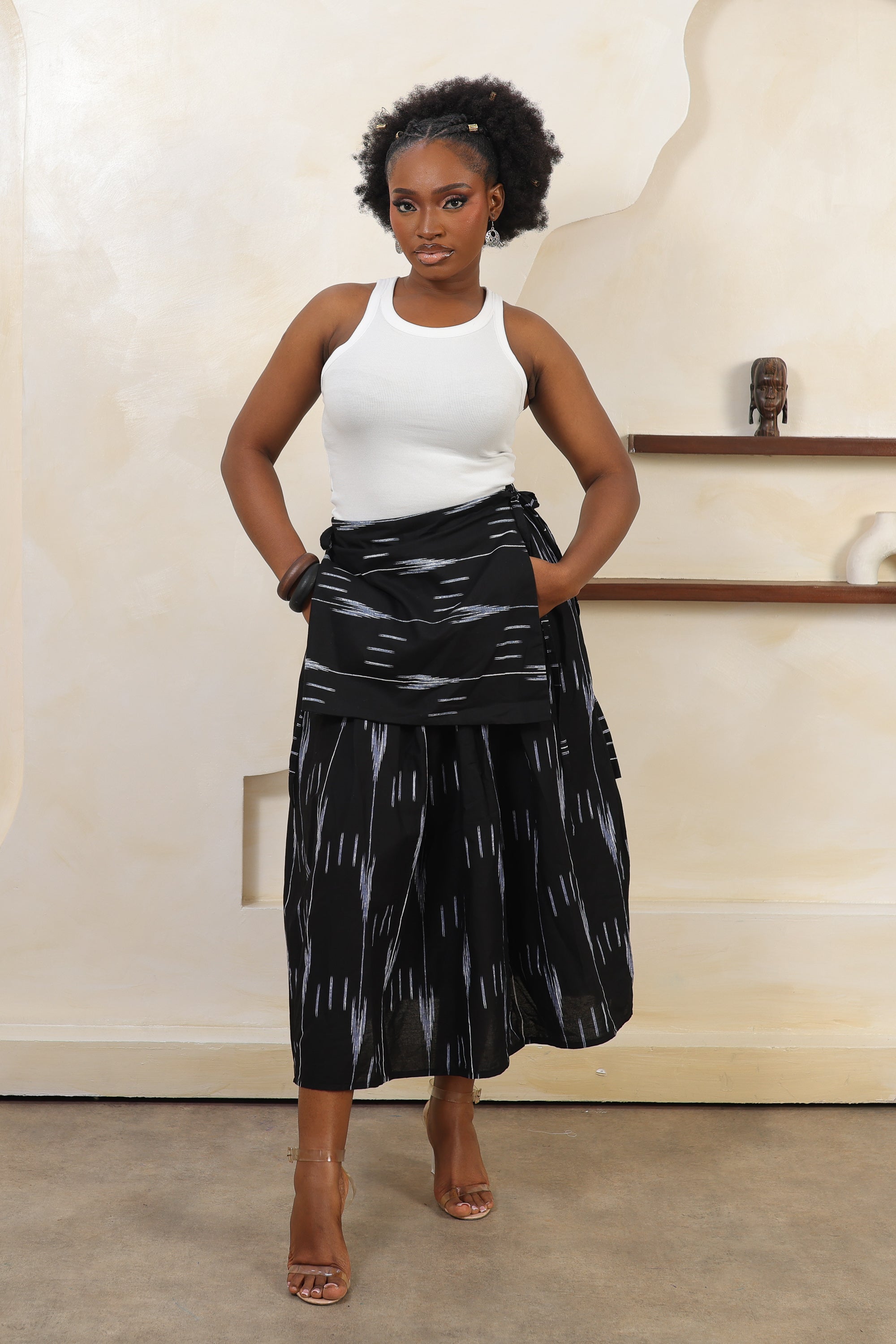 ARA Ikat Apron Midi Skirt - Women