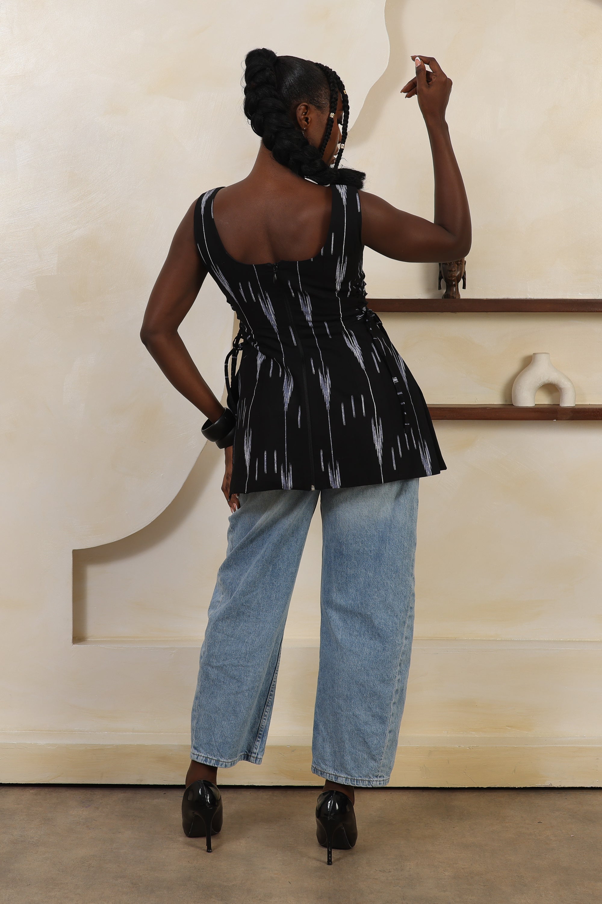 ARA Ikat Sculpted Side-Tie Top - Women