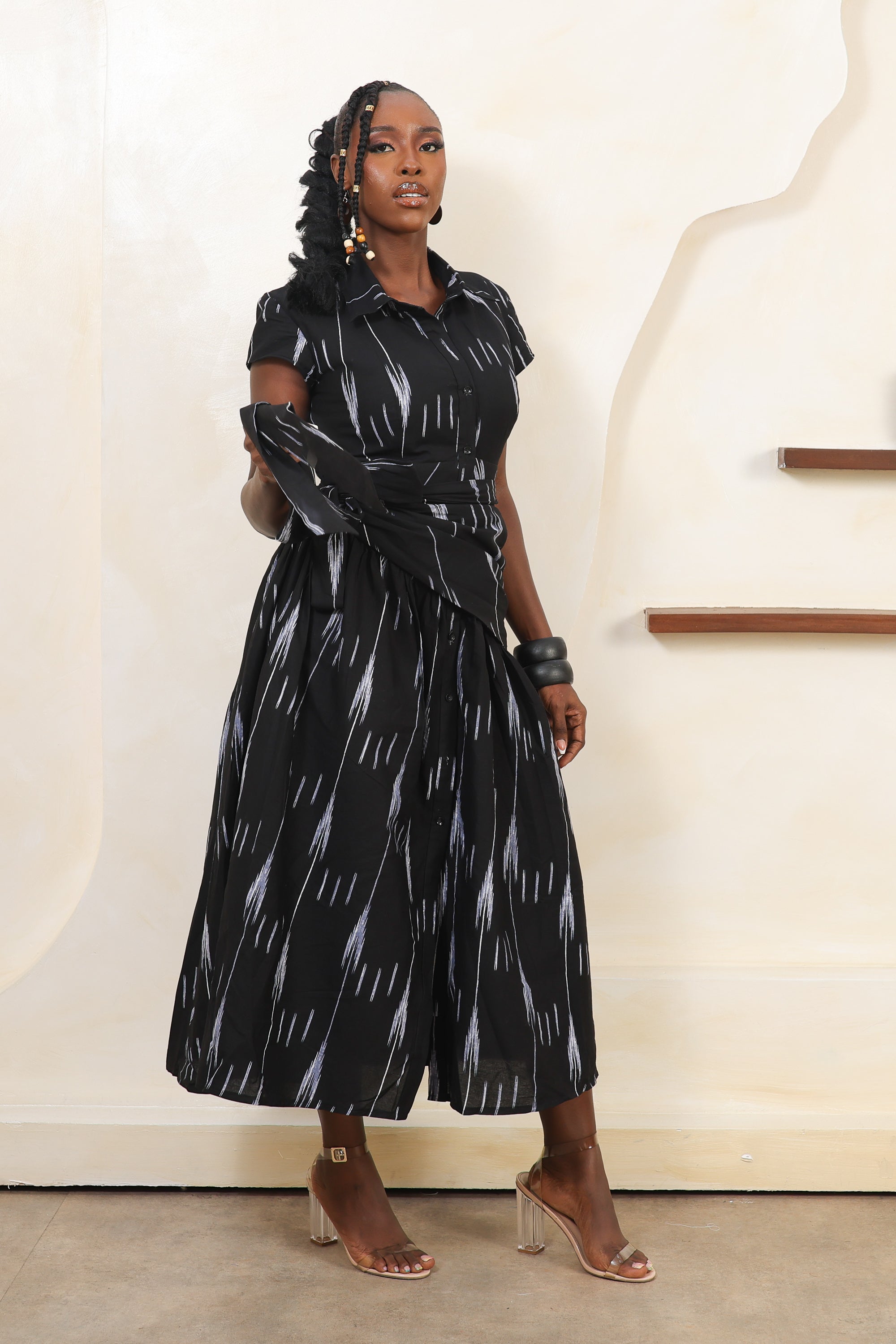 ARA Ikat Apron-Tie Shirt Dress - Women