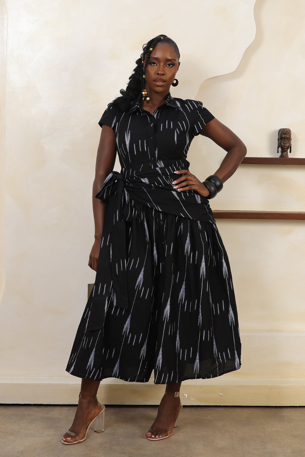 ARA Ikat Apron-Tie Shirt Dress - Women