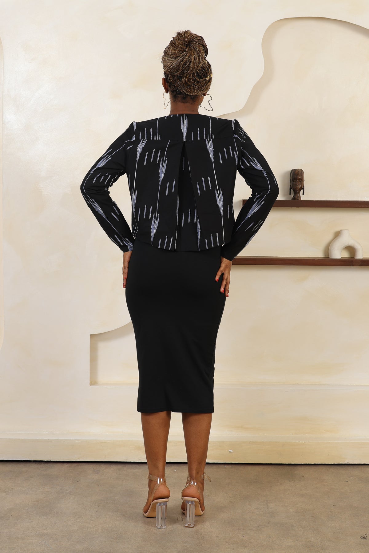ARA Ikat Collarless Cropped Jacket - Women