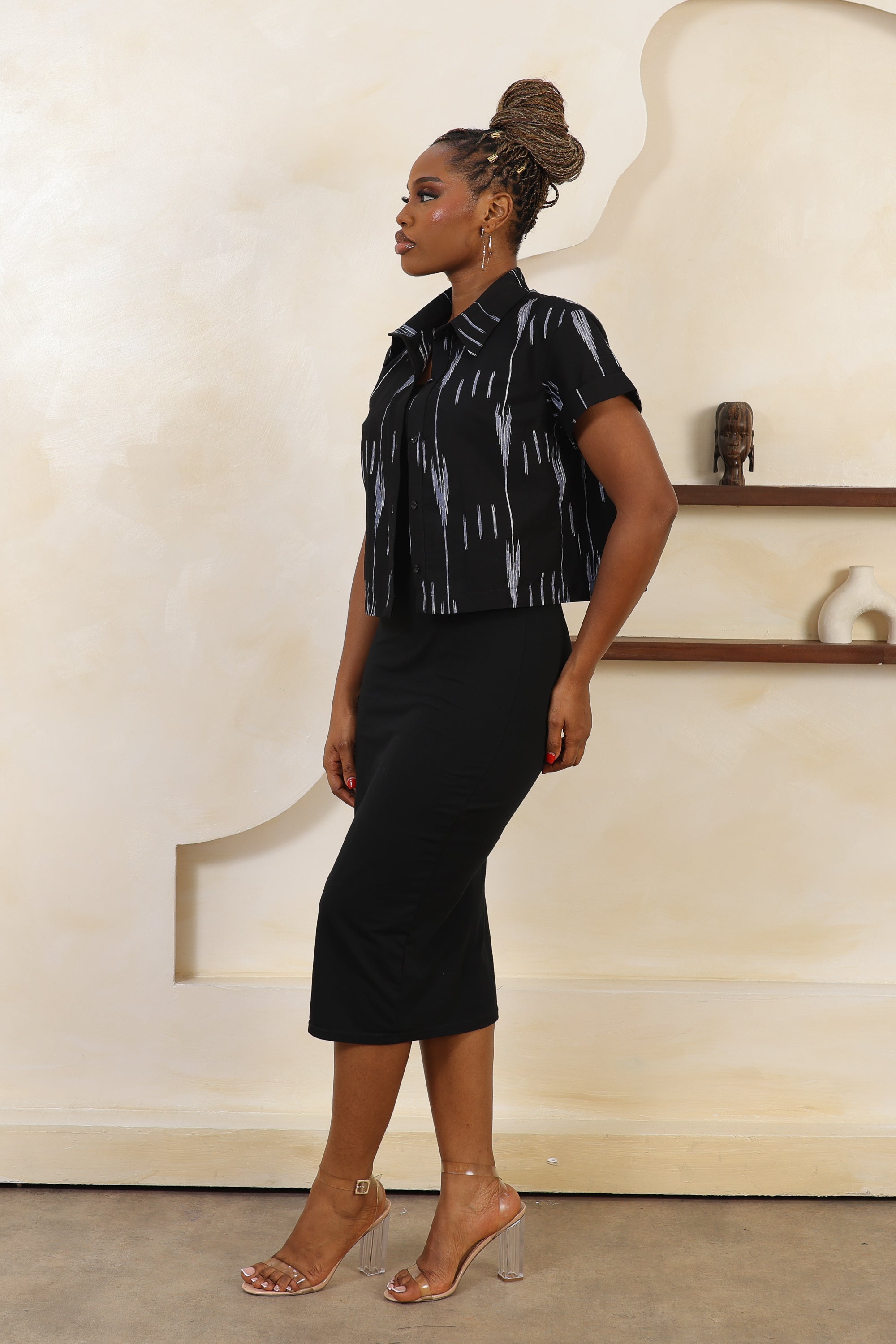 ARA Ikat Cropped Shirt - Women