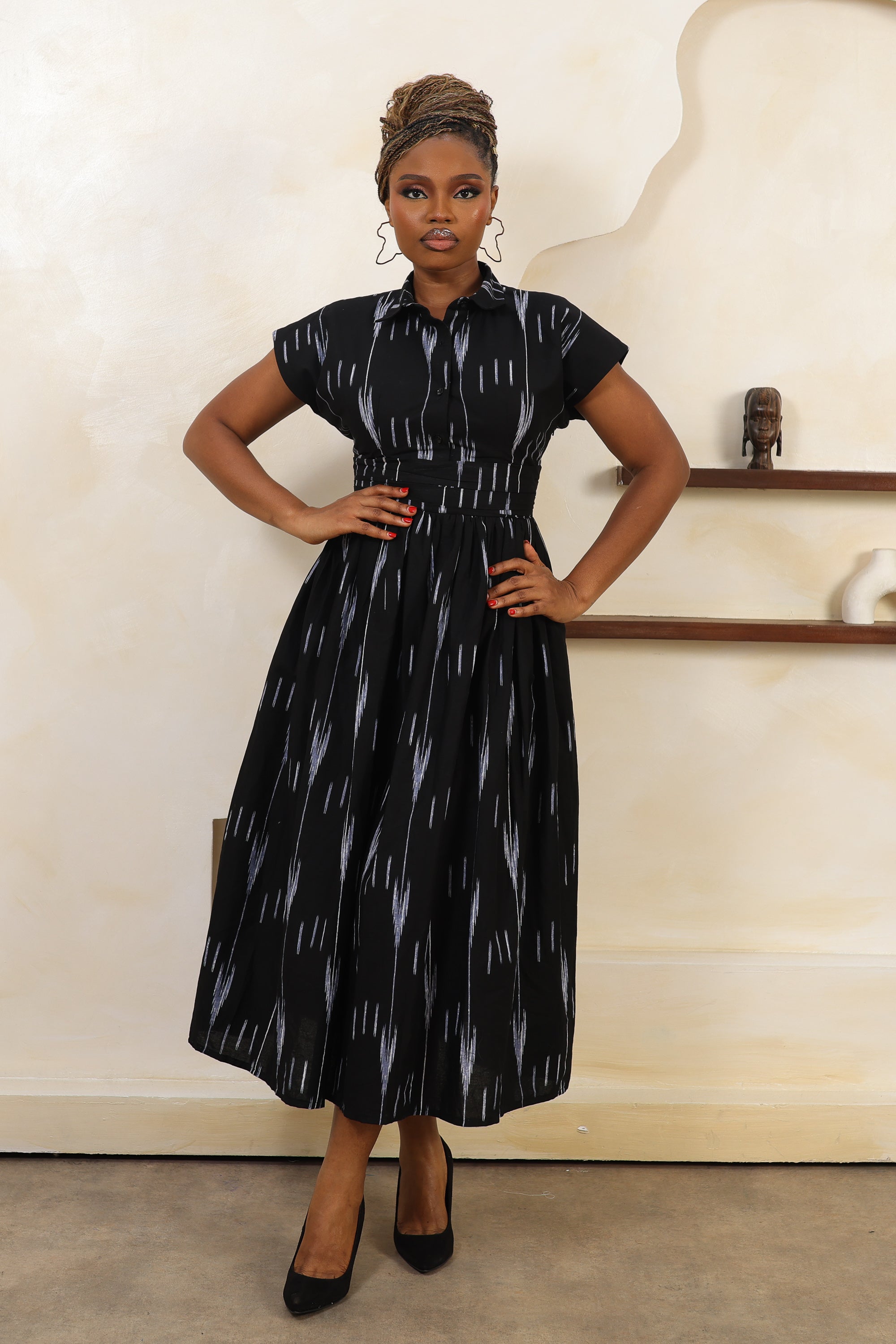 ARA Ikat Ruched-Waist Dress - Women