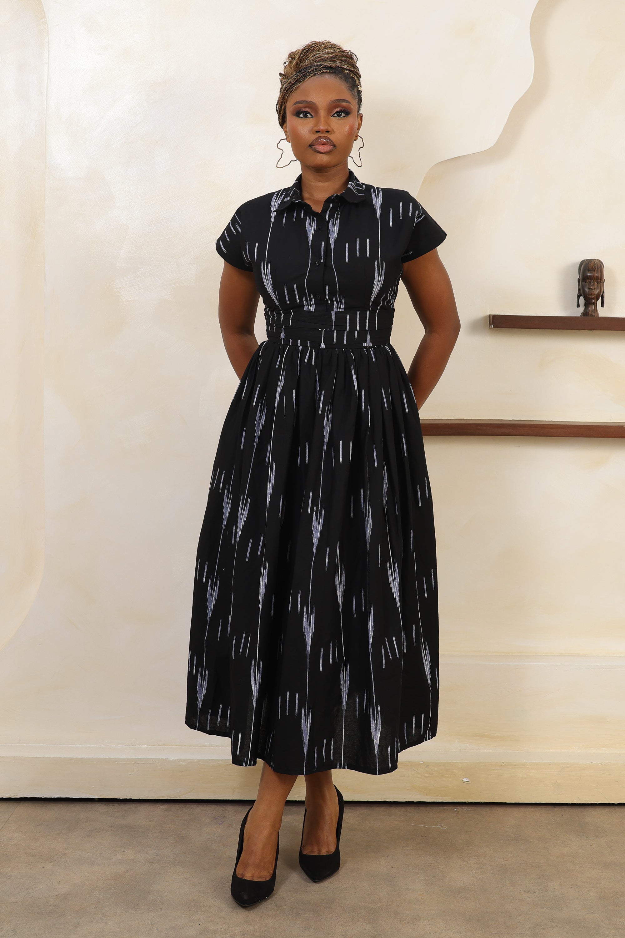 ARA Ikat Ruched-Waist Dress - Women