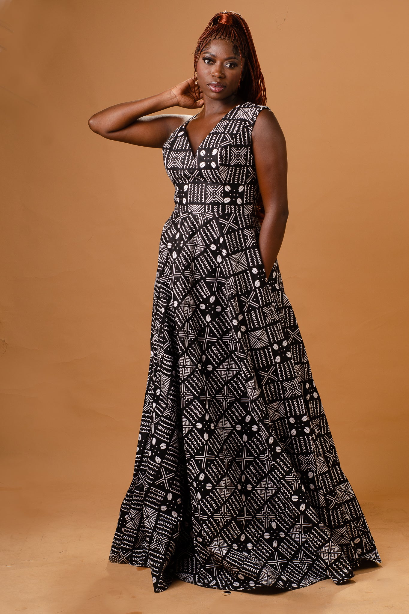ARIYO African Print Maxi Dress