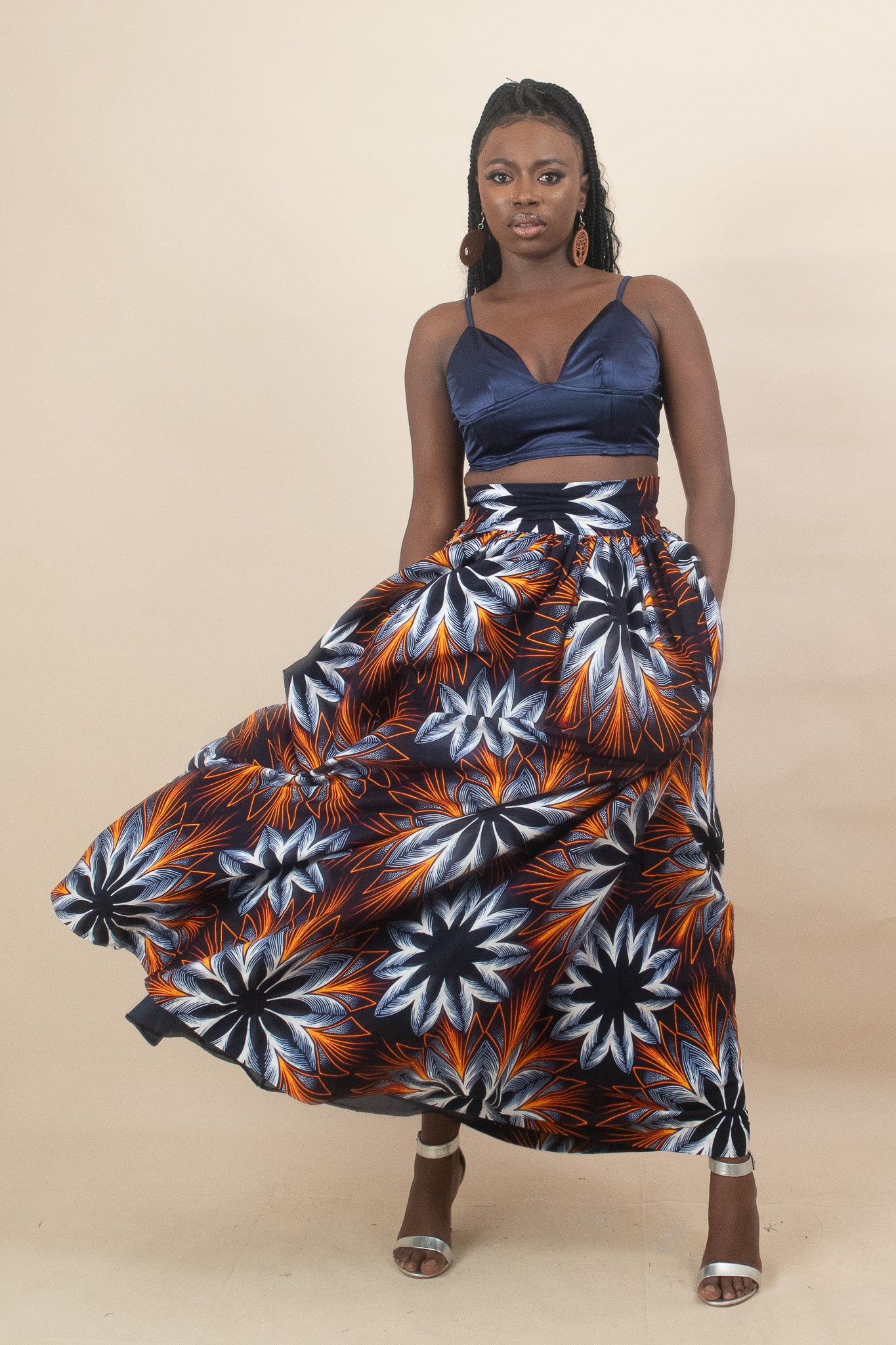 AYANNA African Print Maxi Skirt