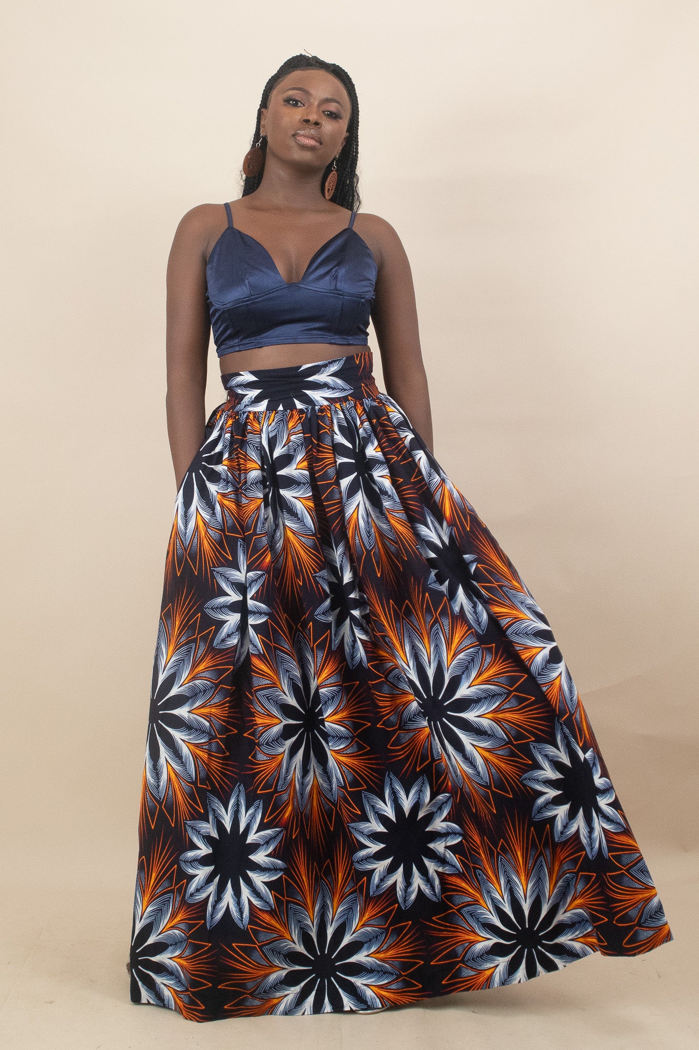 AYANNA African Print Maxi Skirt