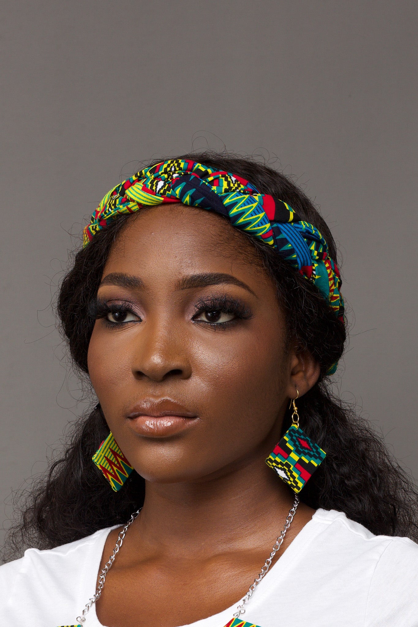 AZIZI African Print Kente Braided Headband