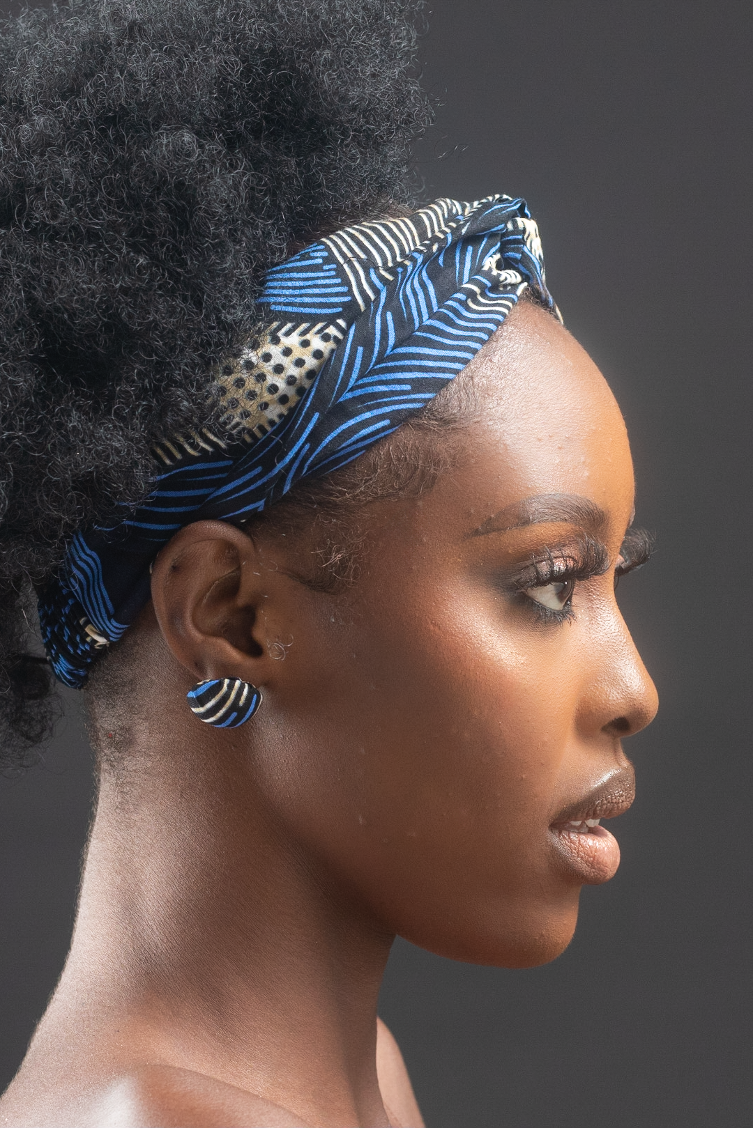 BIANA African Print Ankara Button Earrings