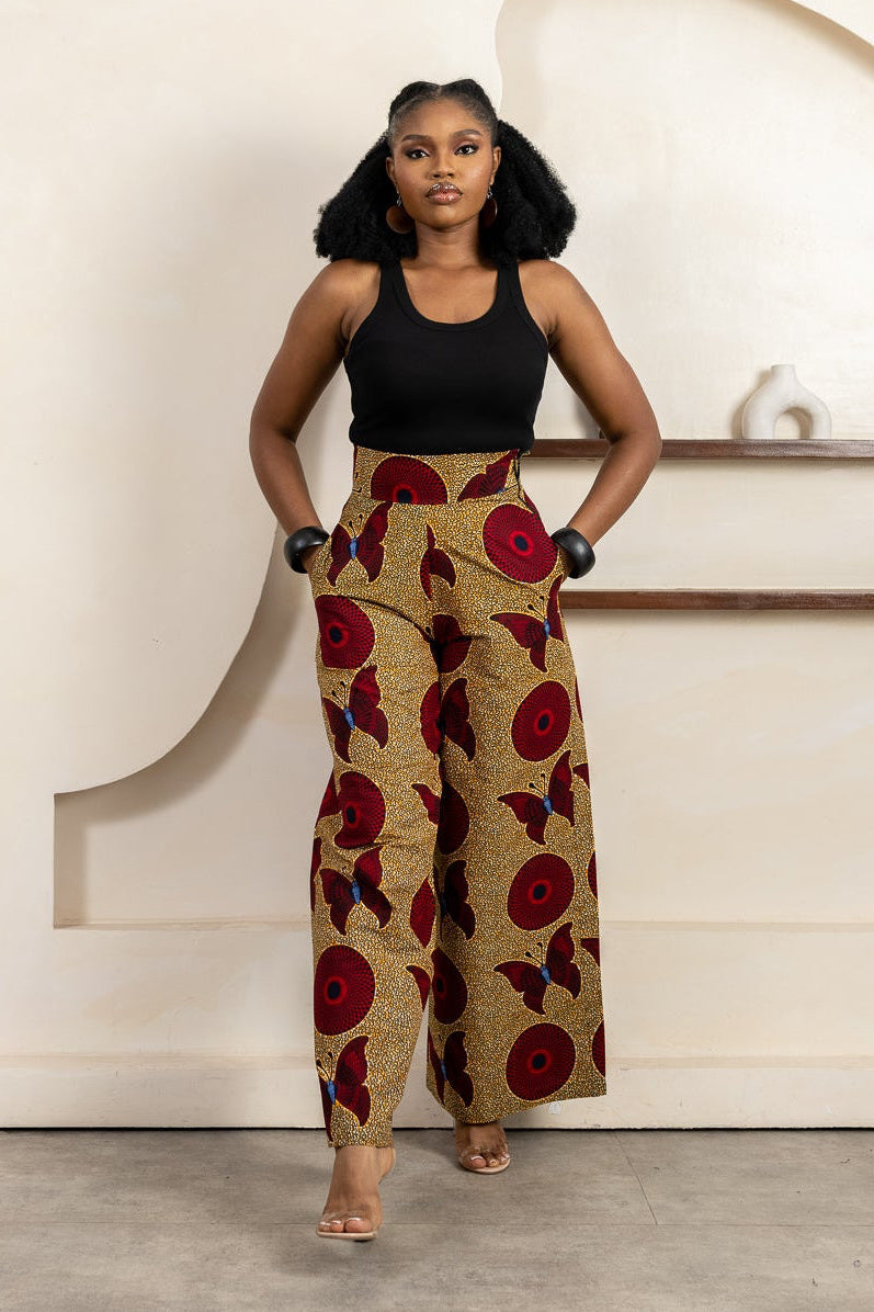 DEINA Ankara Palazzo Trousers with Pockets | Bold African Style