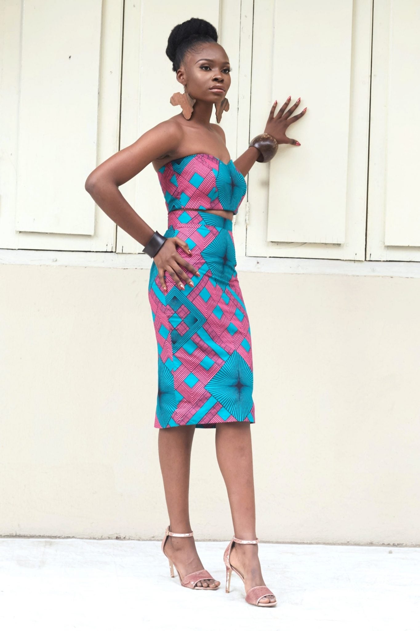 DAILAH African Print Ankara Strapless Crop Top