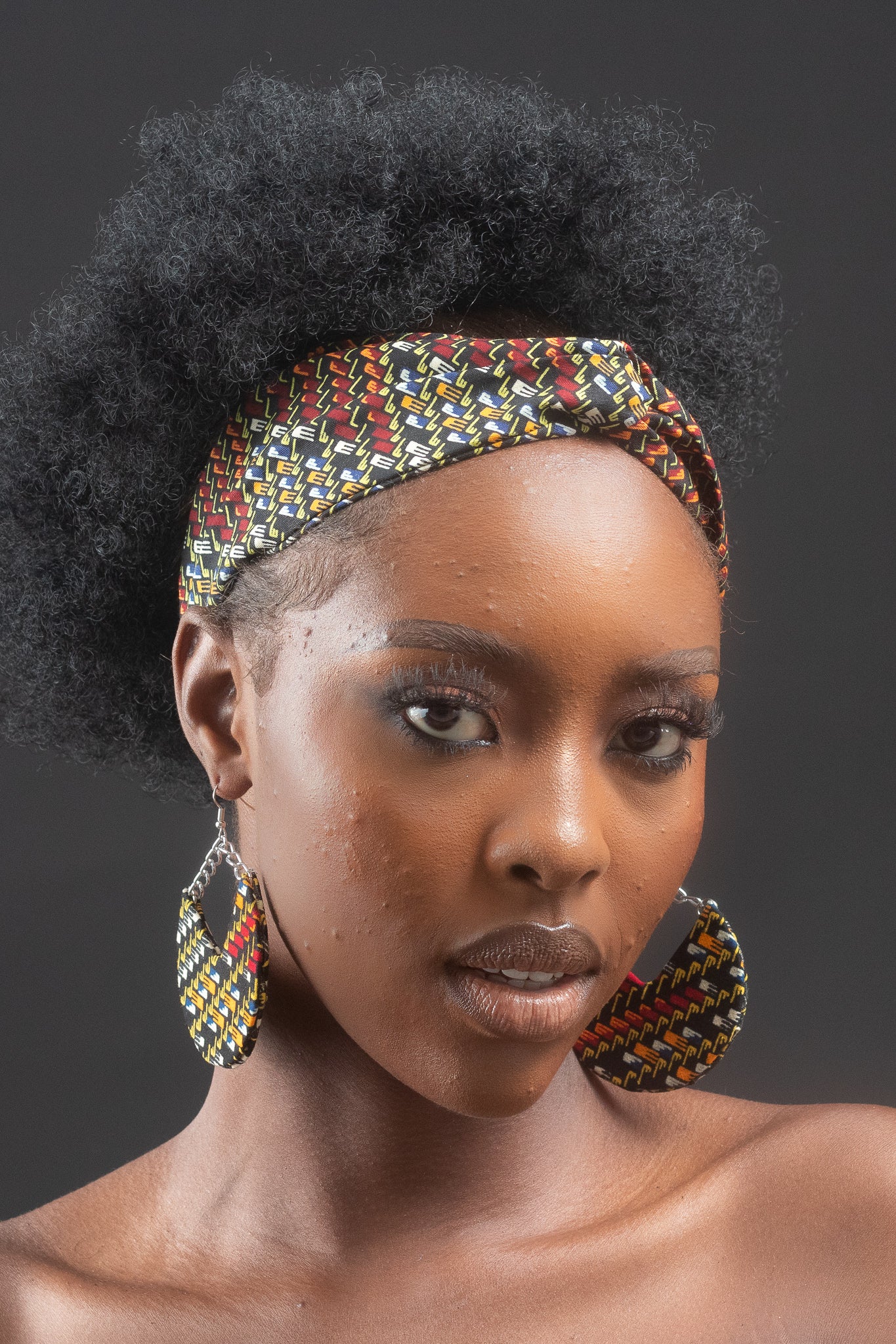 DELE African Print Ankara Chain Earrings