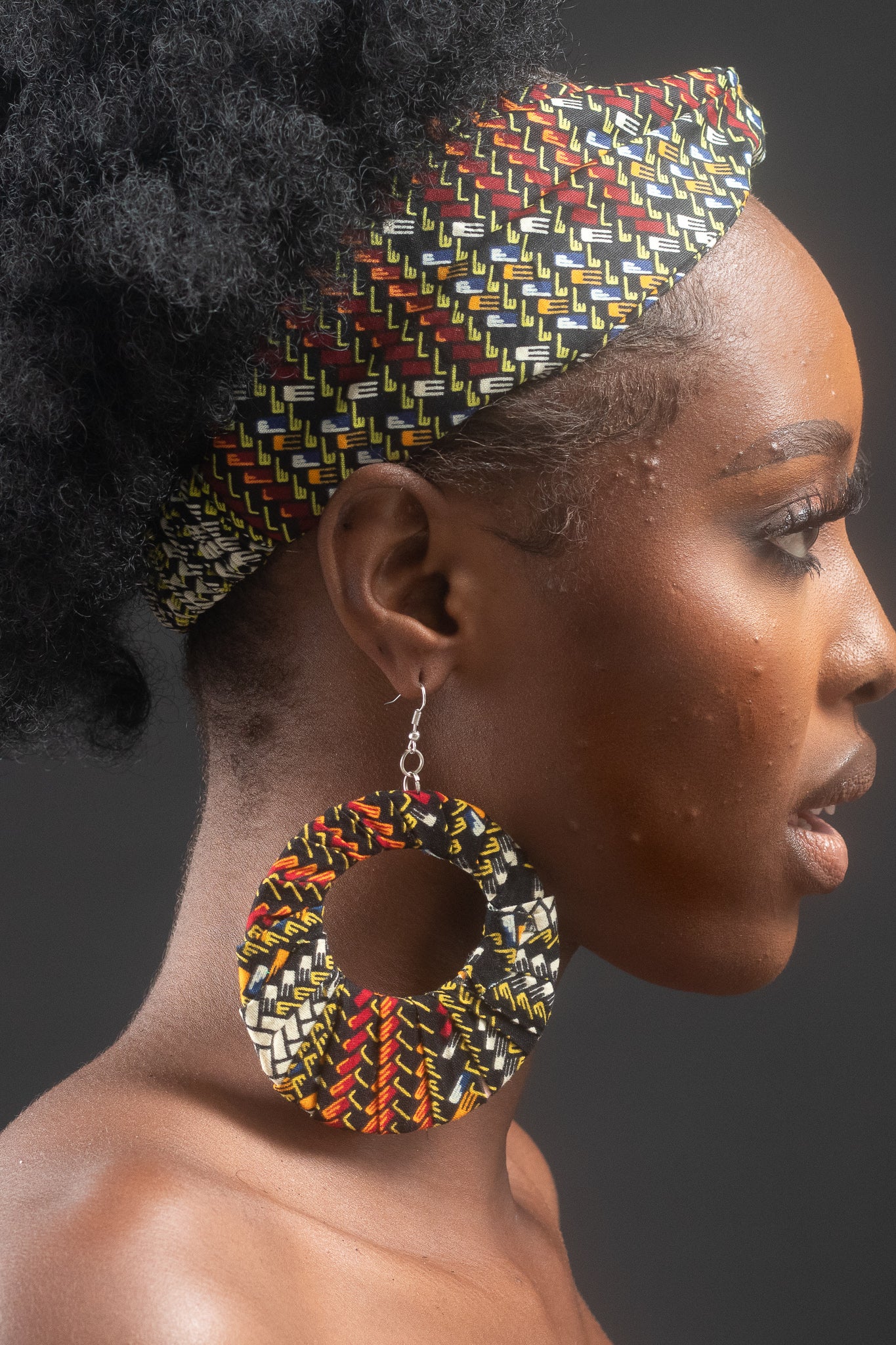 DELE African Print Ankara Hoop Earrings