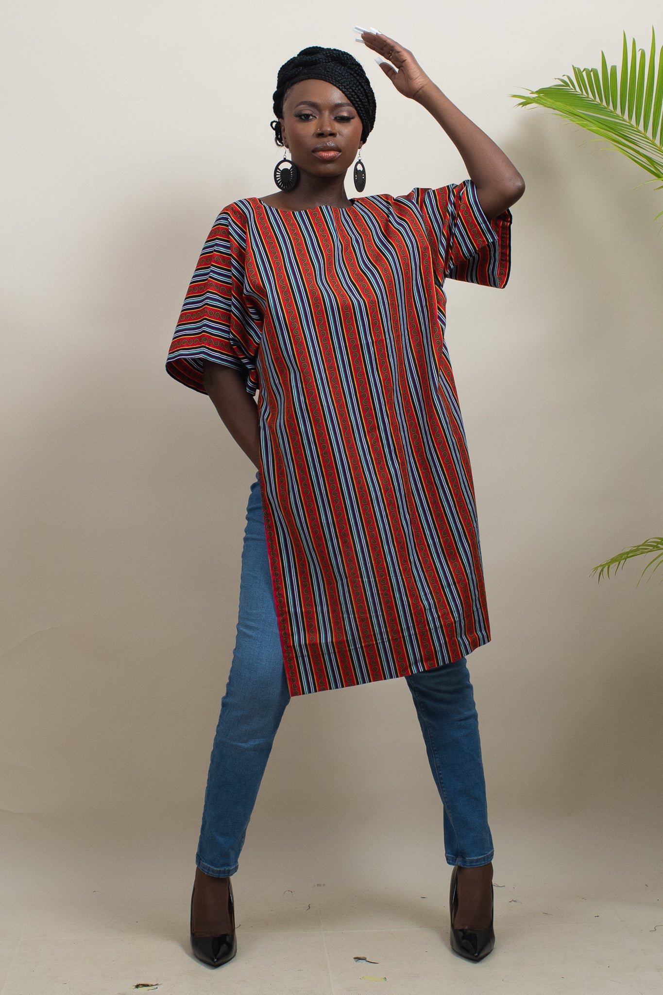 Diseye African Print Ankara Hi Low Tunic Top