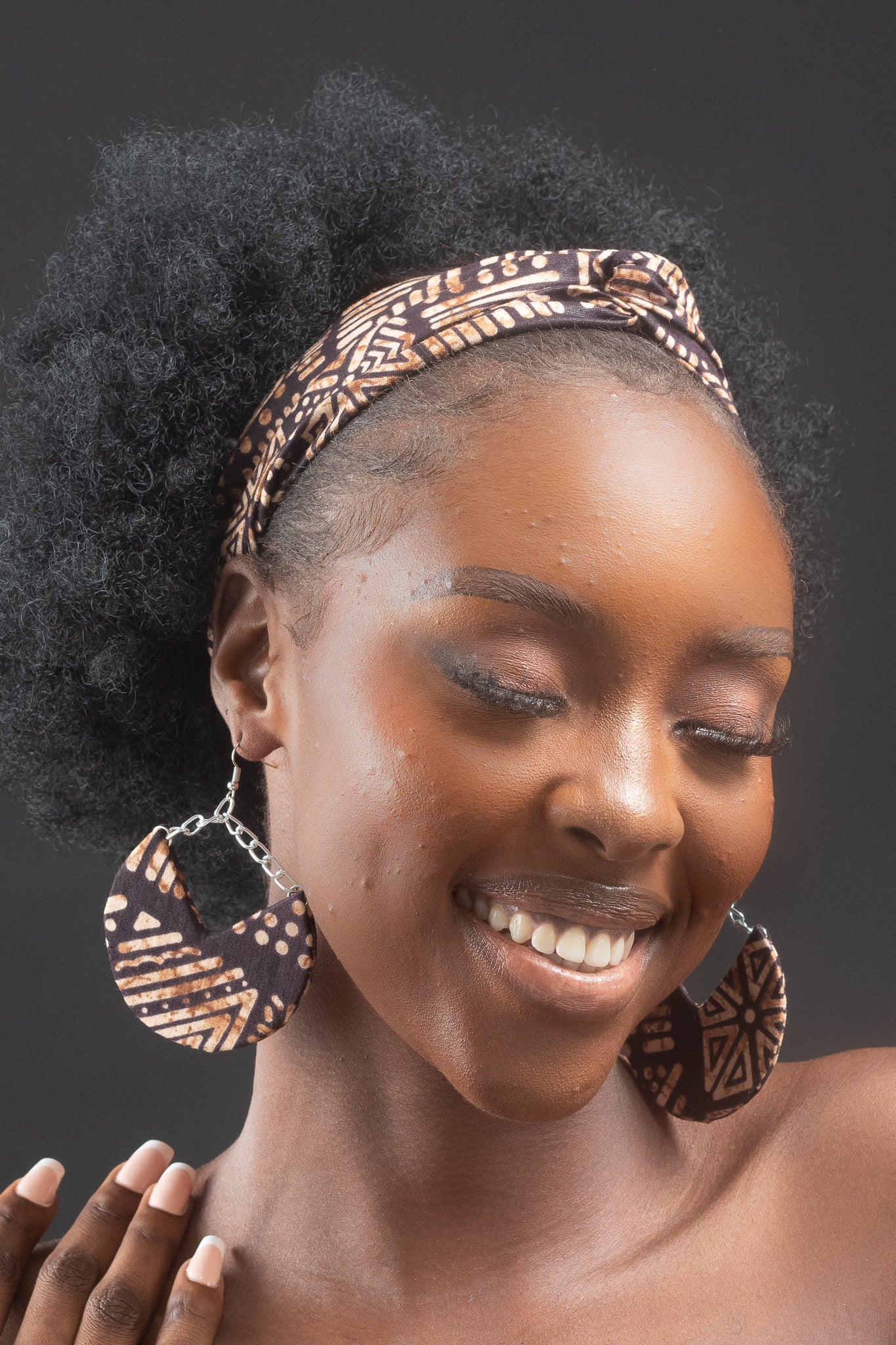 DUMI African Print Ankara Chain Earrings