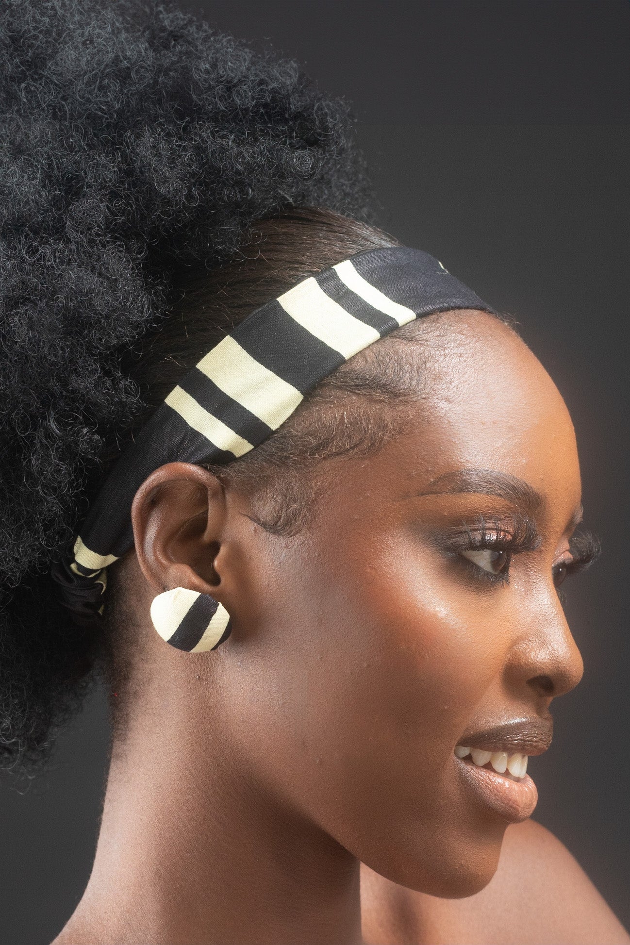 EMENE African Print Ankara Button Earrings