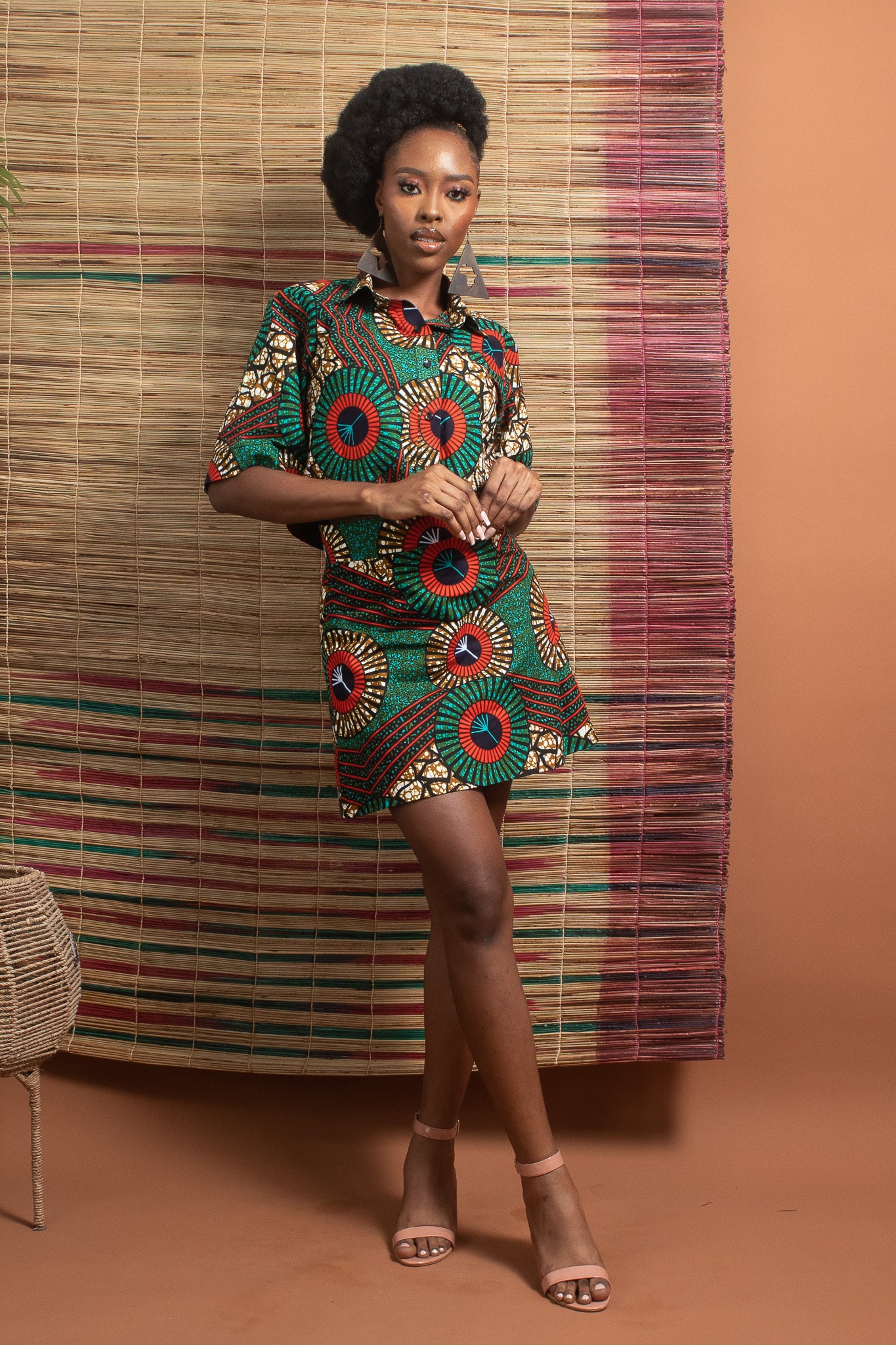 ENAI African Print Ankara Mini Skirt