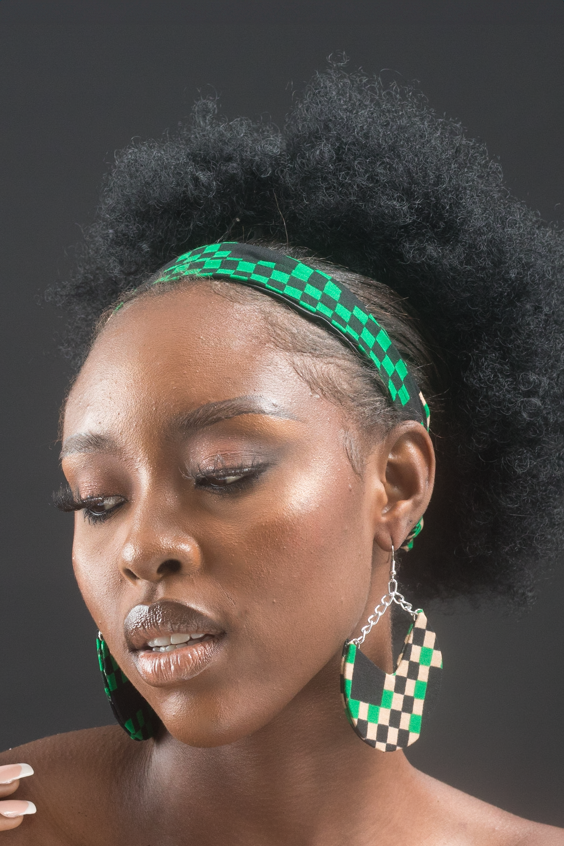 ENAN African Print Ankara Chain Earrings
