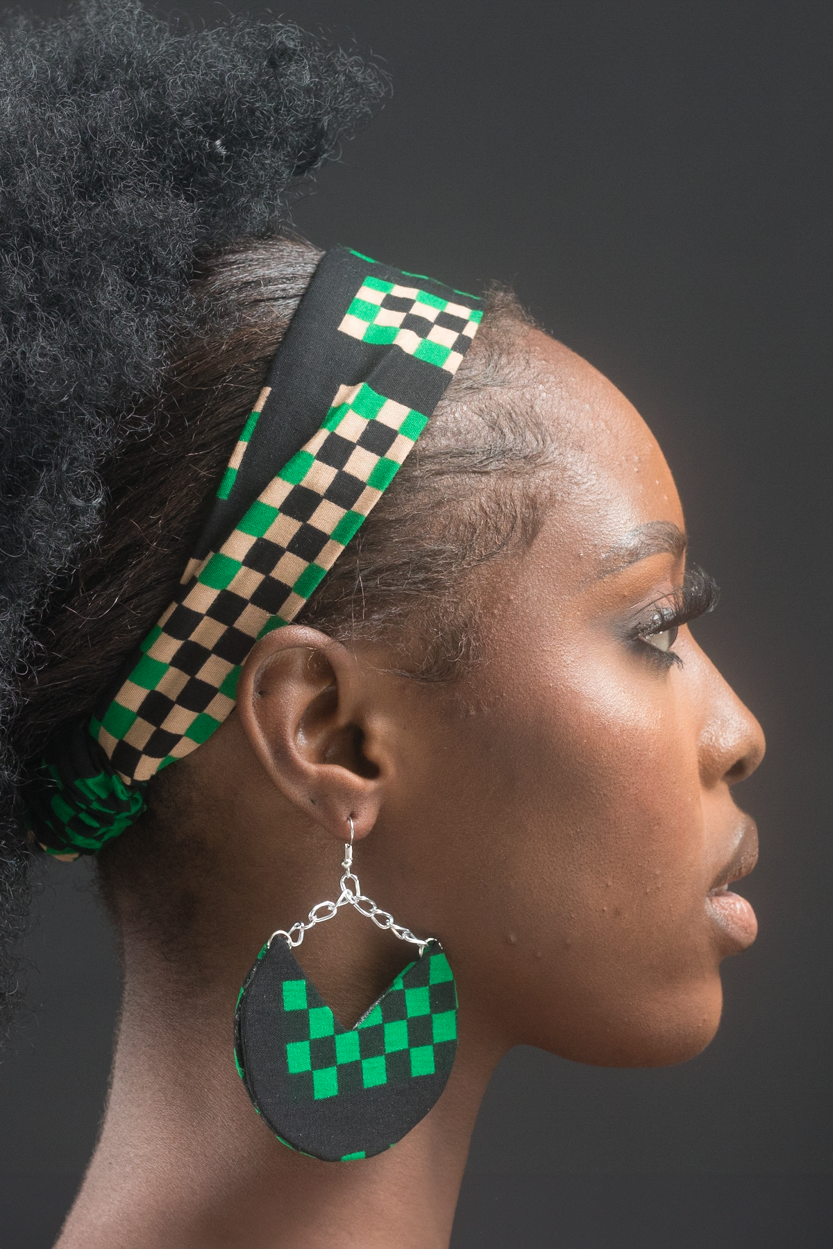 ENAN African Print Ankara Chain Earrings