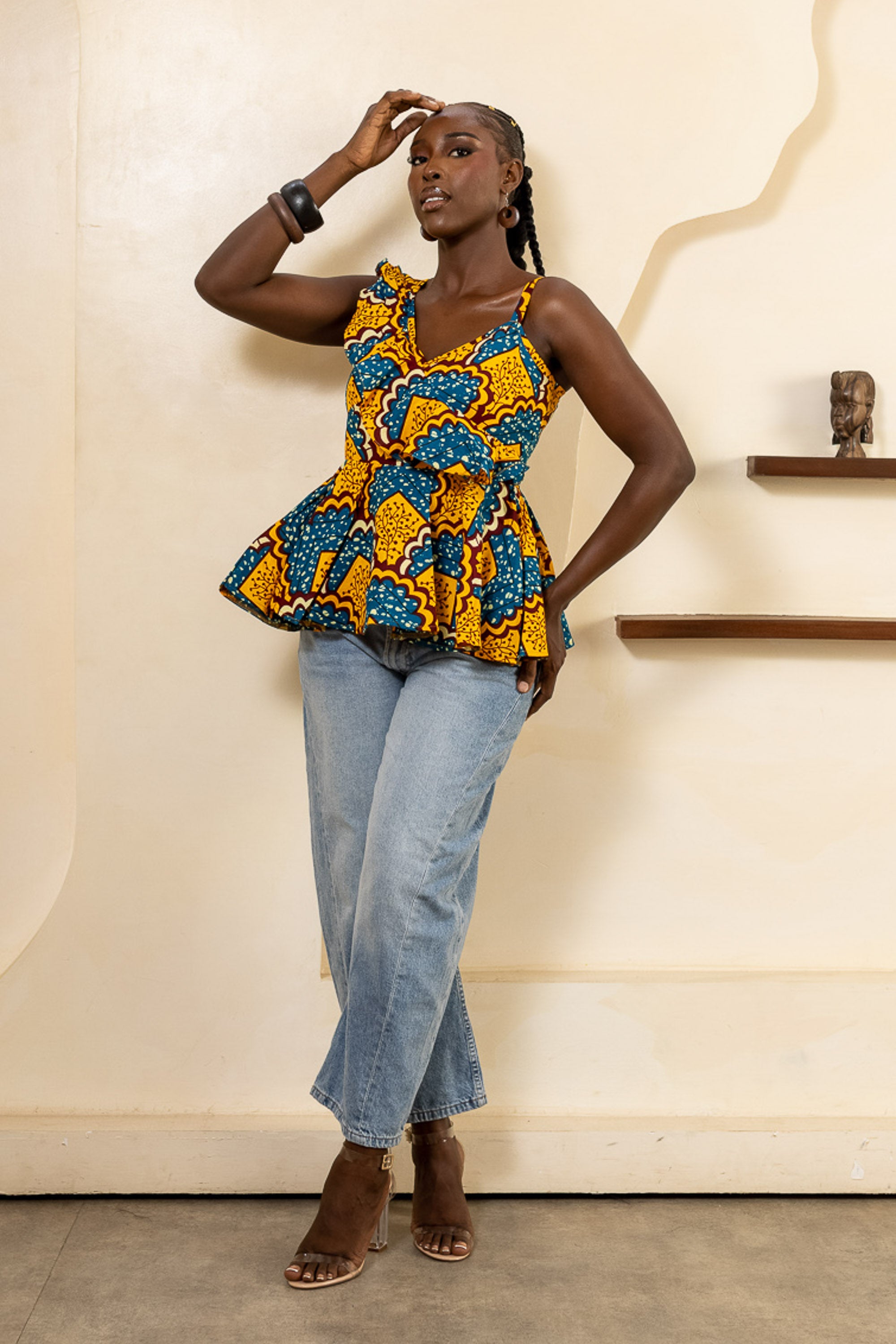 EREBI Ankara Spaghetti Strap Top - Women