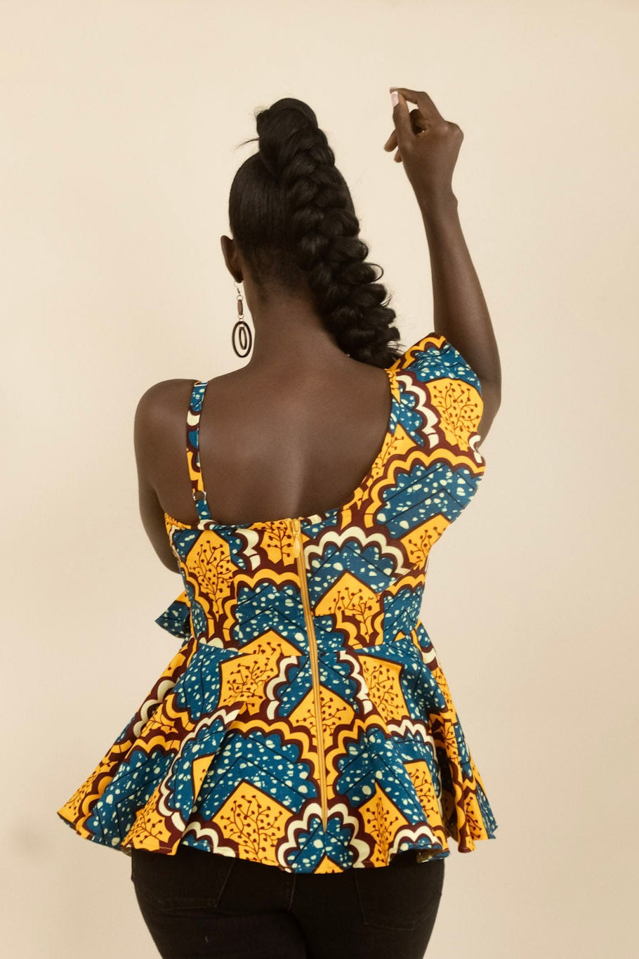 EREBI – Ankara African Print Flouncy Strappy Top