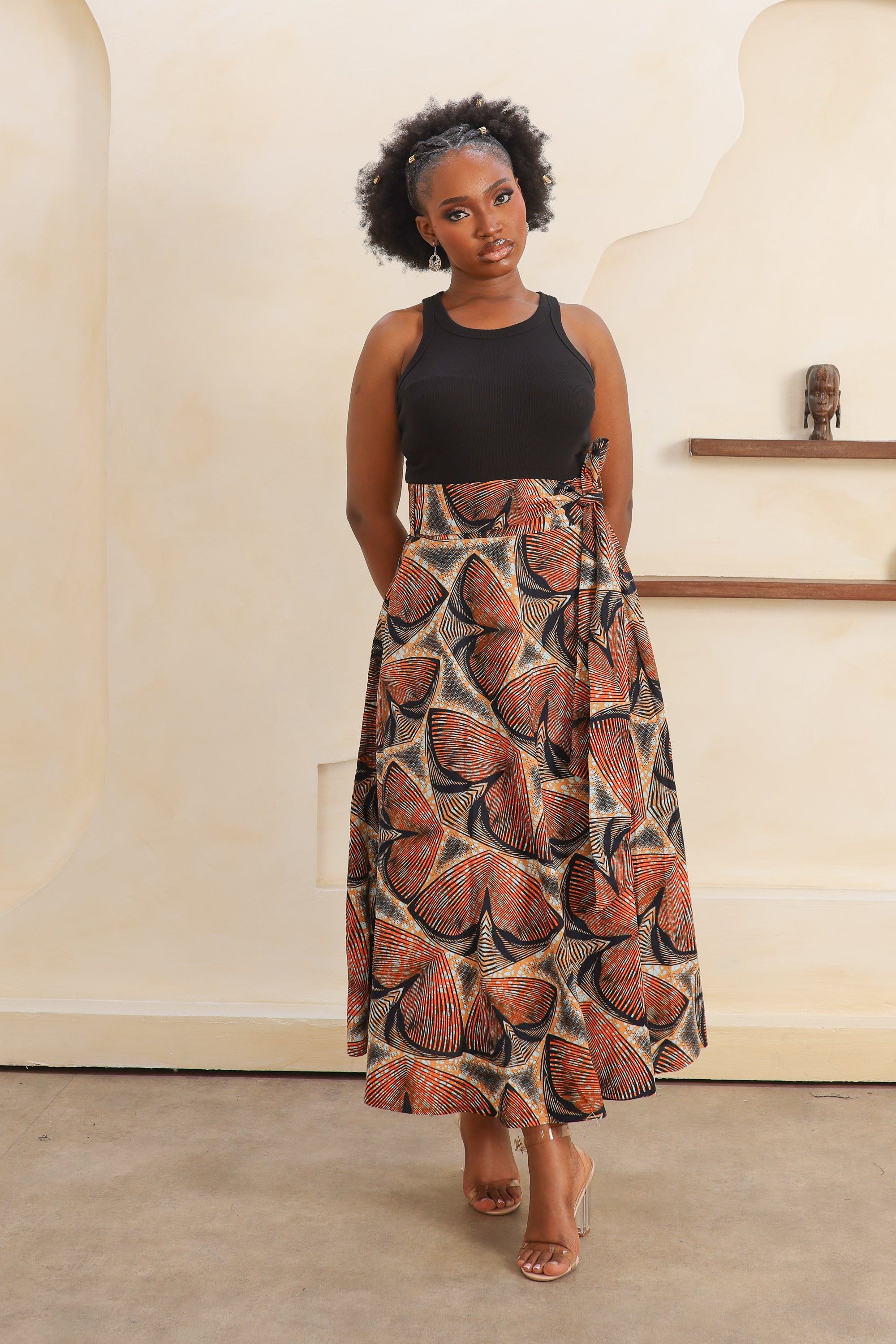 FOLA Flared Midi Skirt - Women