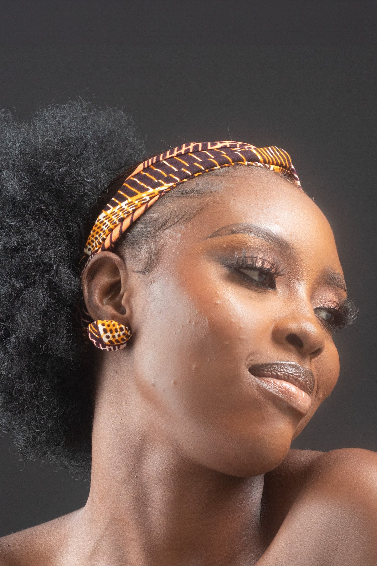 HAWIA African Print Ankara Button Earrings