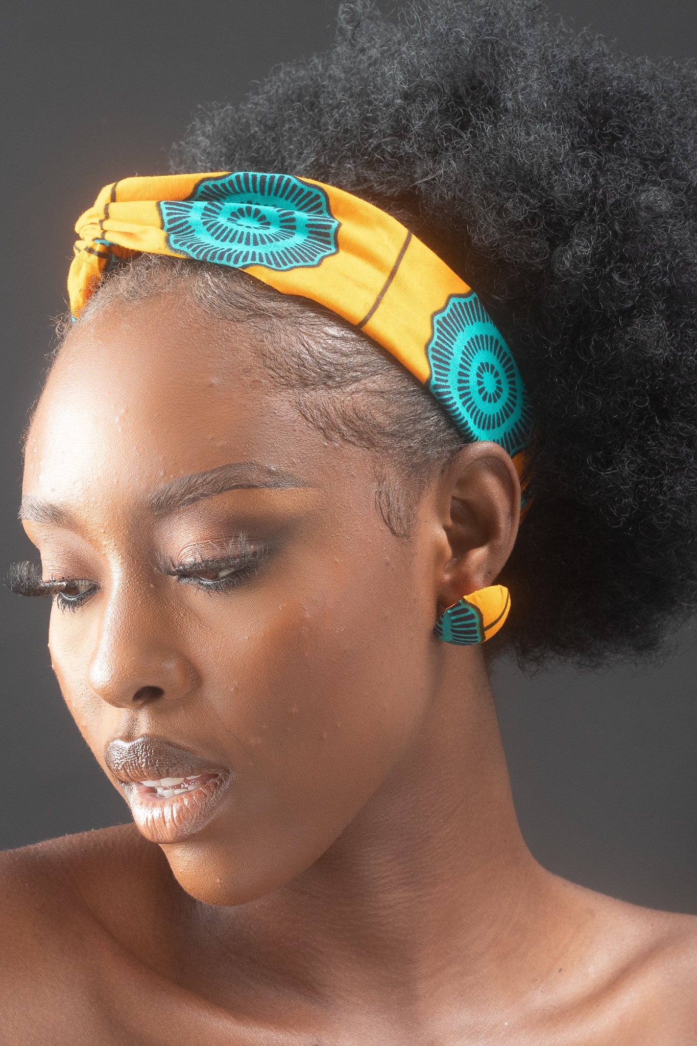 HAZINA African Print Ankara Button Earrings