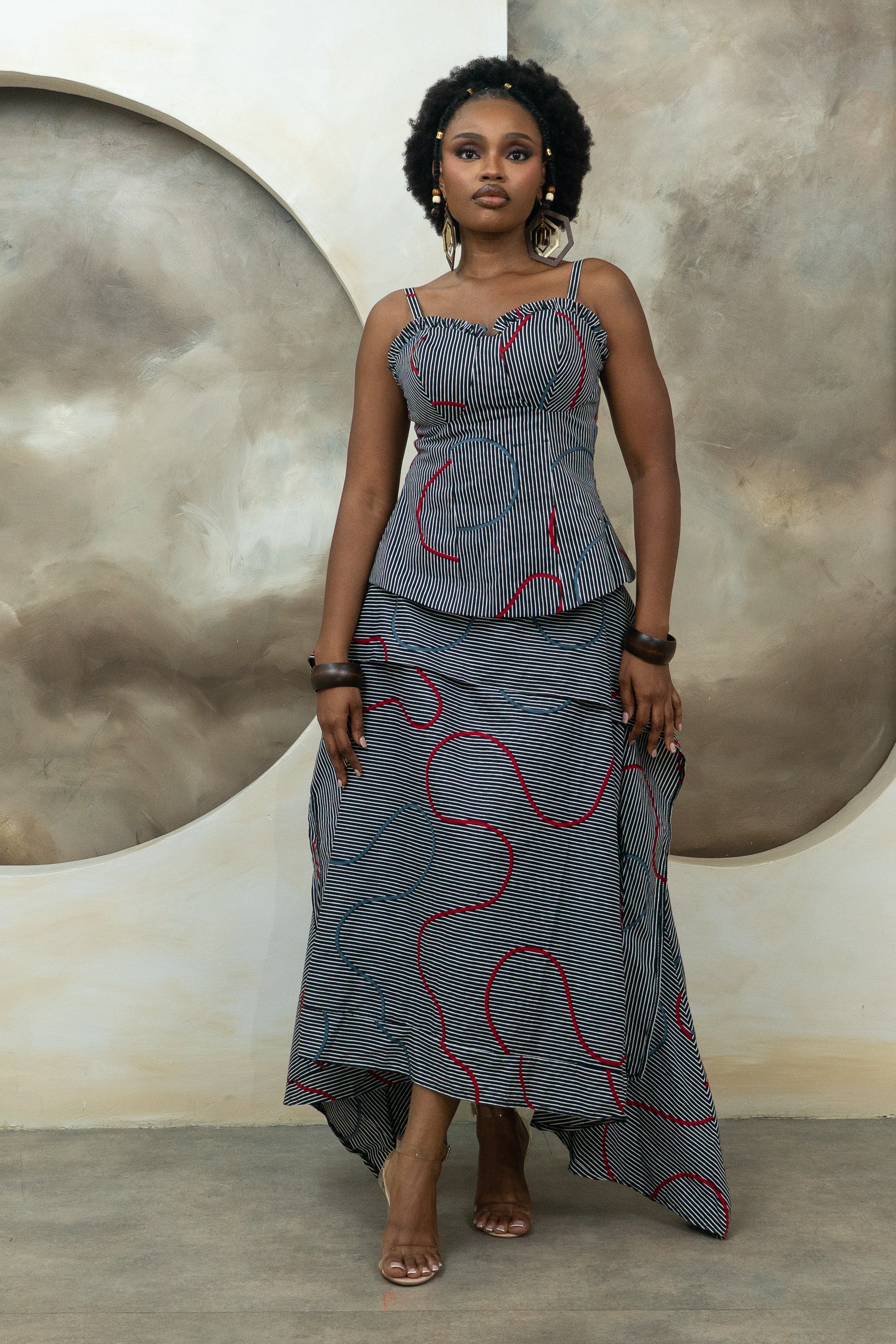 ILA Stripe Handkerchief Maxi Skirt - Women