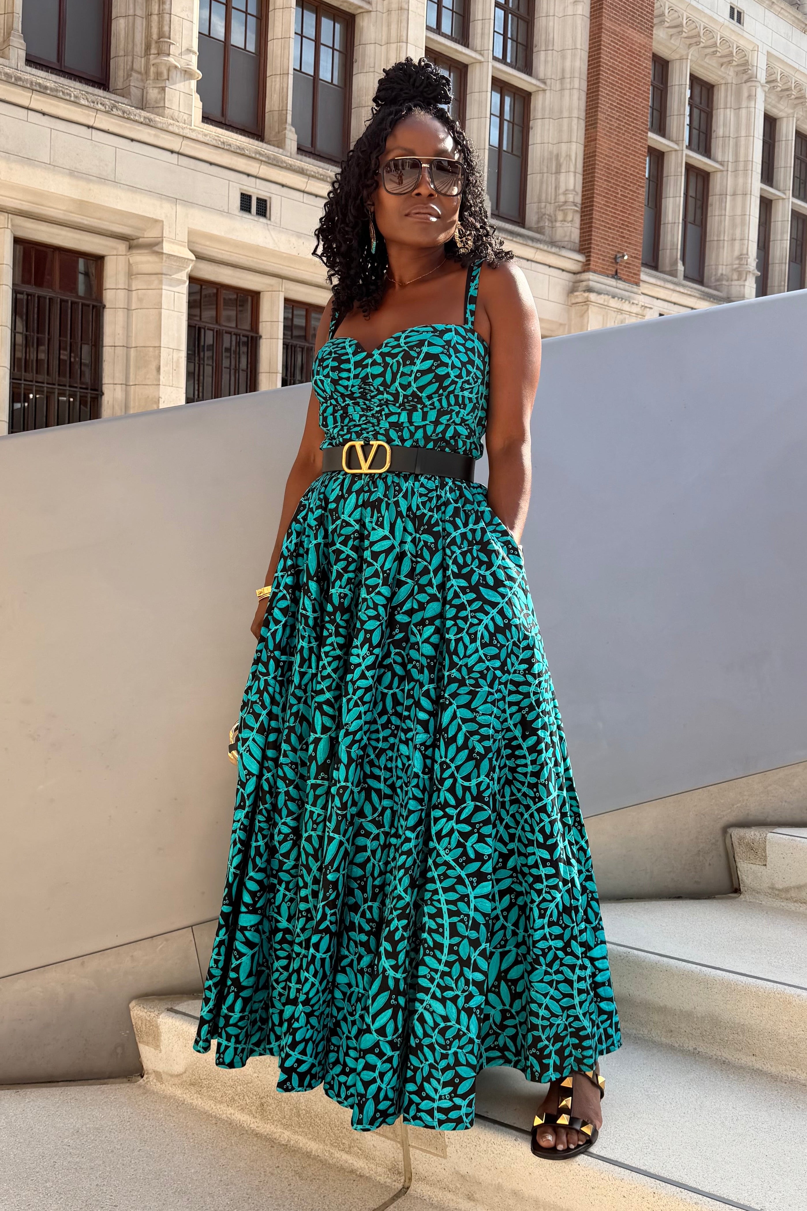 AYANFE Ankara Corset Midi Dress - Women